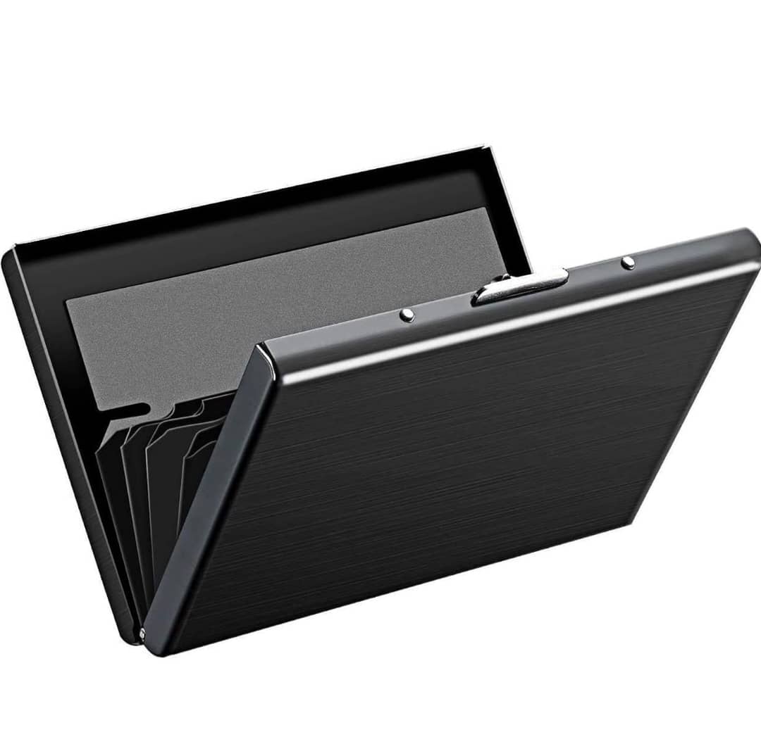 QitmirMKT RFID BlockingStainless Steel Credit Card Holder, P.U. Black Passport Holder - Handbags | Buy online on ZillyBuy