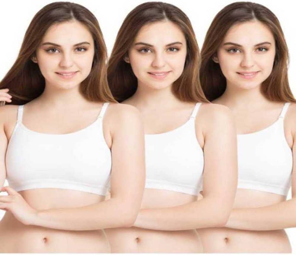 ROKONIC Pack of 3 Cotton Non Padded Bralette Bra For Women ( Multicolor )