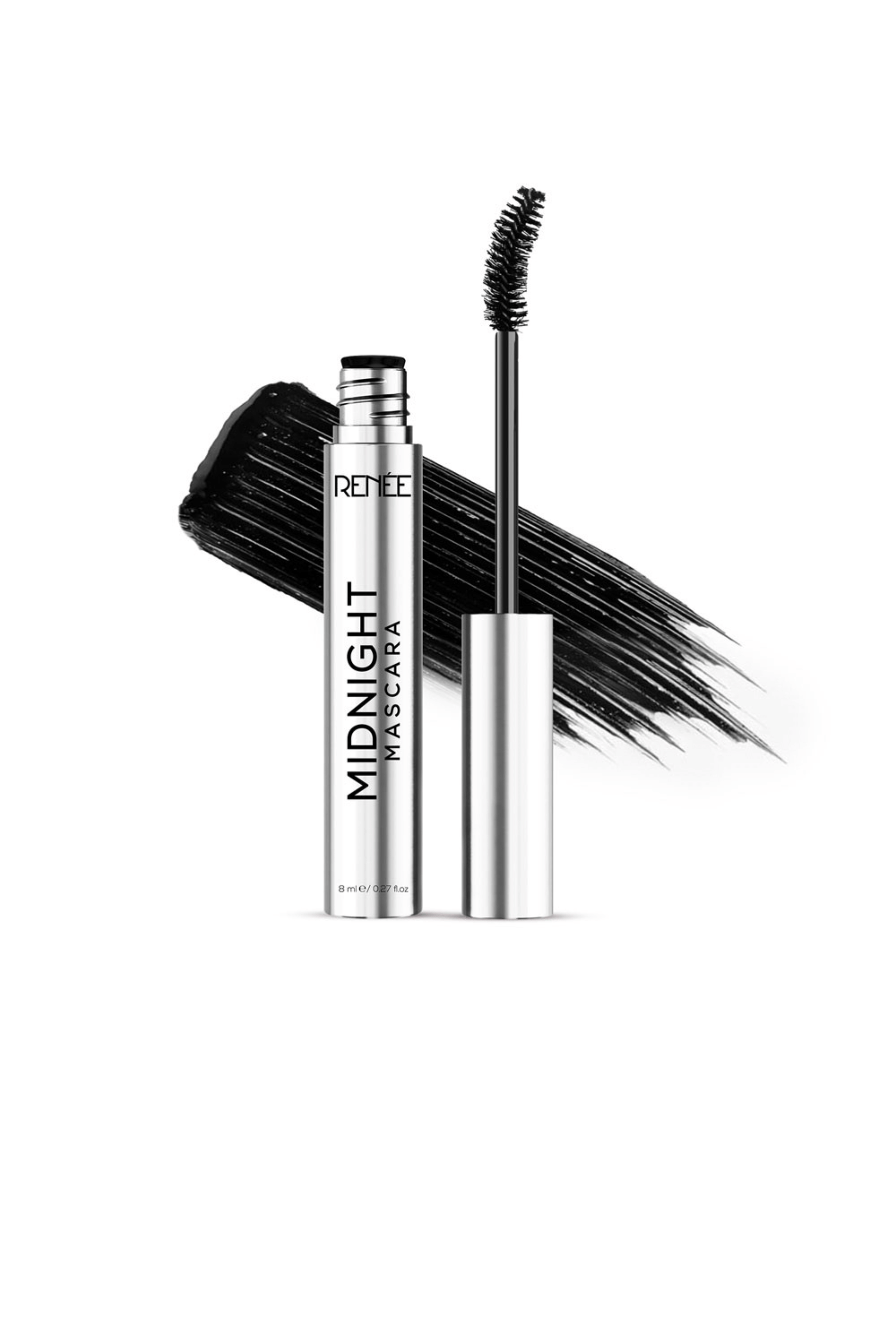    			RENEE Midnight Mascara, 360 degree Wand, Darkest Black, Clump-Free, Volumizing, (Black,8ml)