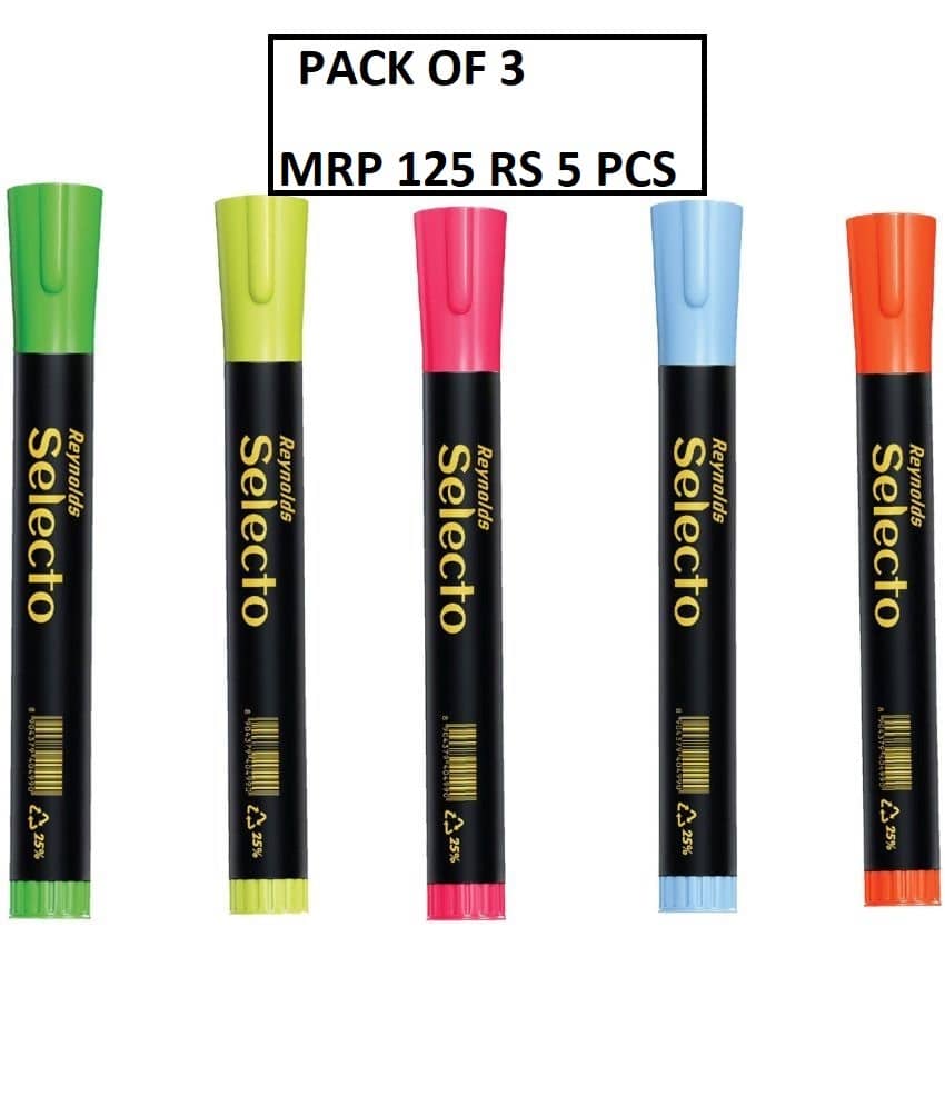 Reynolds Sele Pcso Highlighter Assort 5 Pcs (Pack of 3)