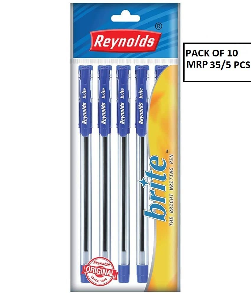 Reynolds Brite Ball Pen 5 Pcs Blue (Pack of 10)