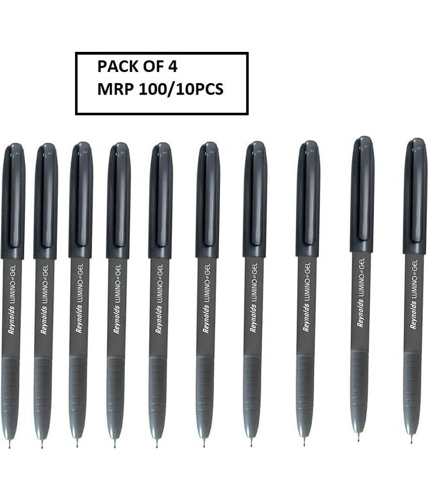 Reynolds Limino Gel Black 10 Pcs (Pack of 4) - Stationery | Buy online on ZillyBuy