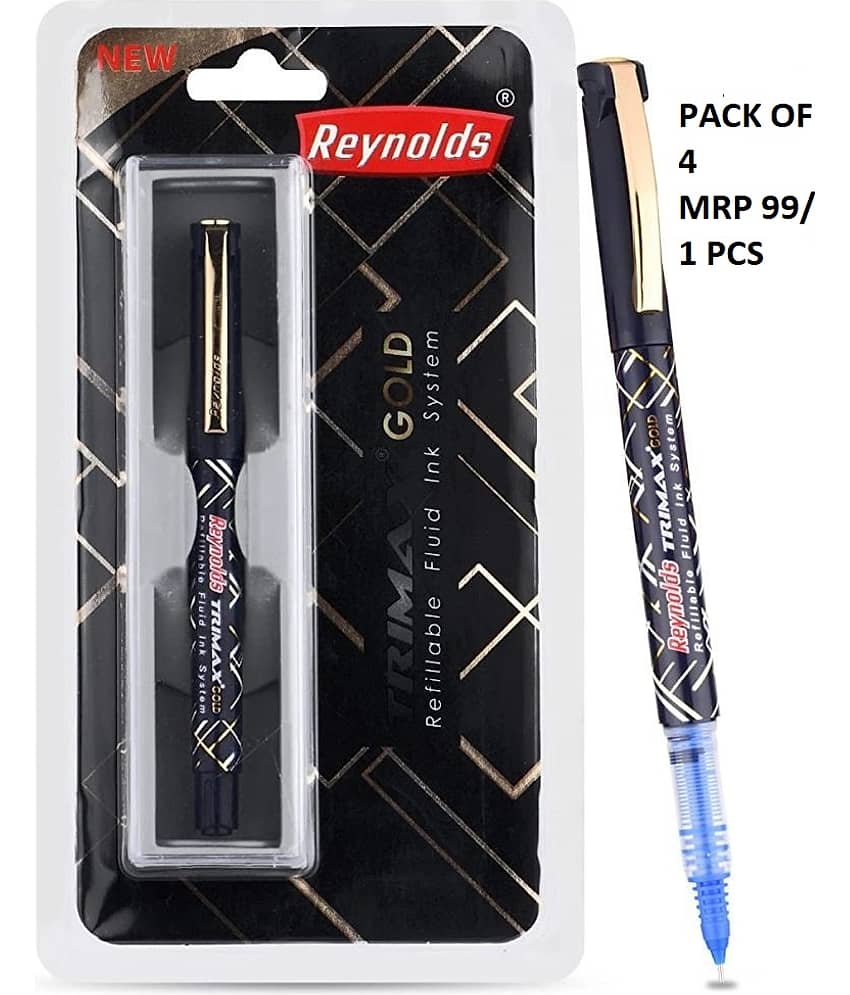 Reynolds Trimax Gold 1 Pcs Blt Blue (Pack of 4) - Stationery | Buy online on ZillyBuy