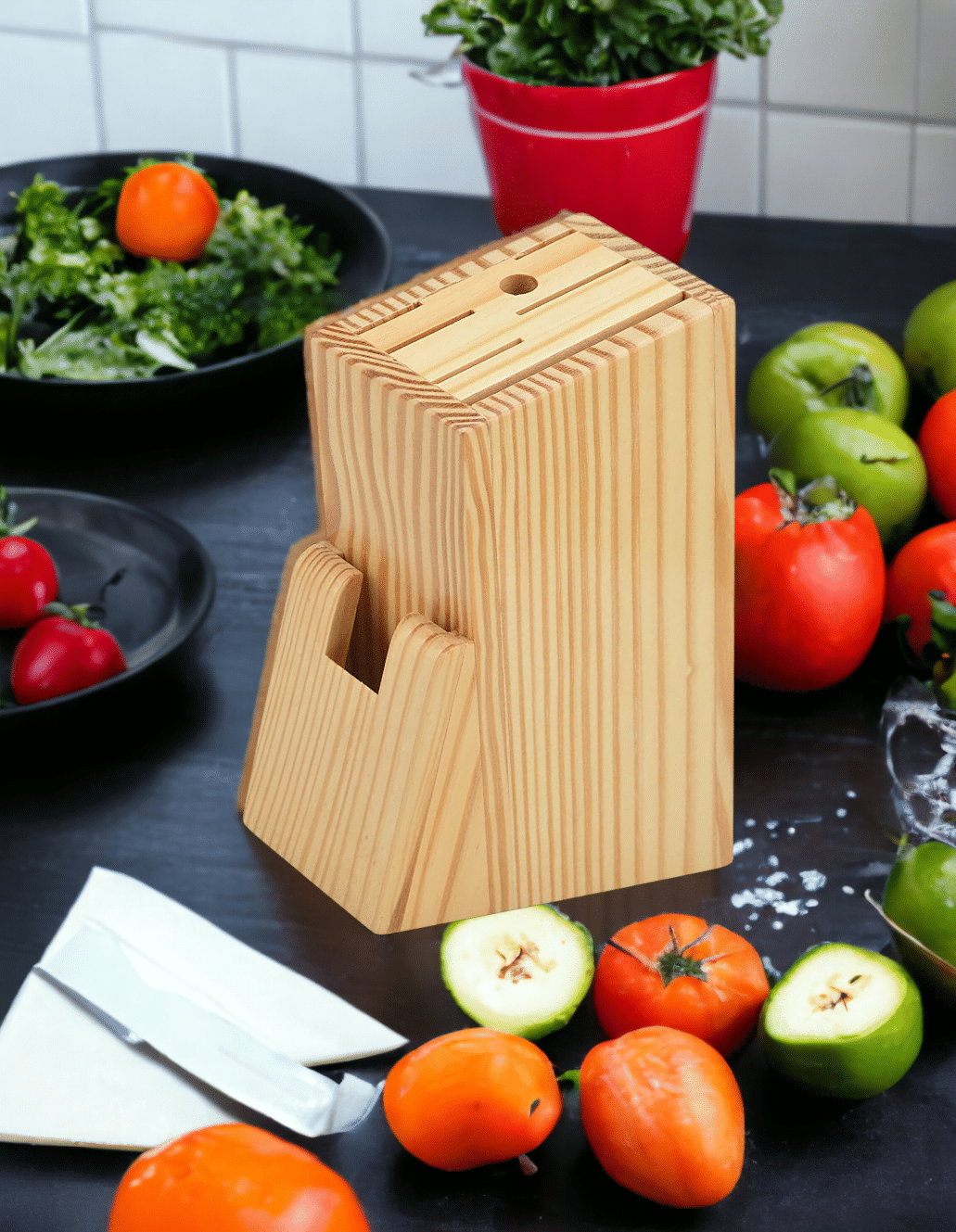     			SWH STAND Wooden Table Knife Yellow ( Pack of 1 )