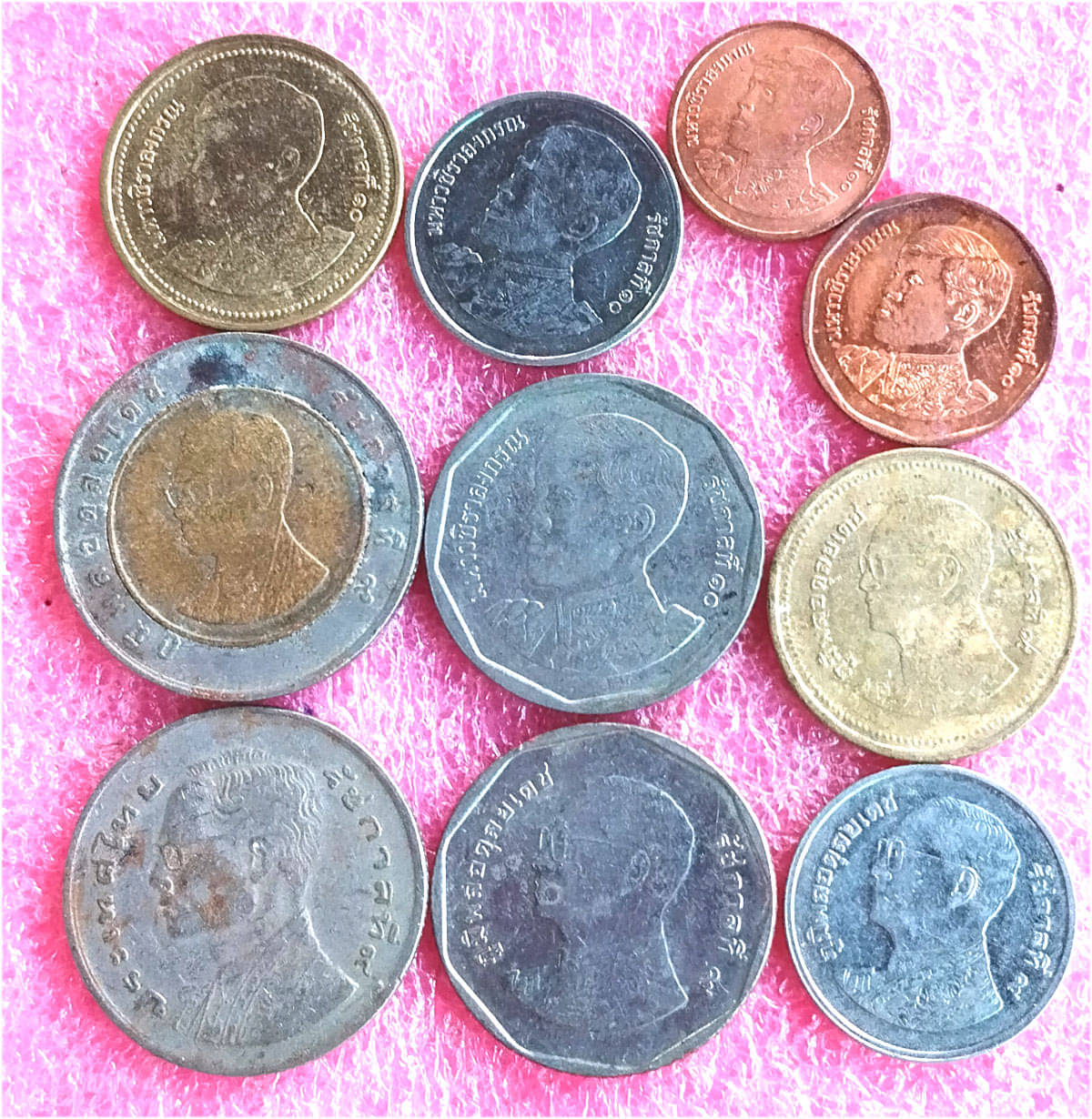     			THAILAND 10 DIFF COINS SET
