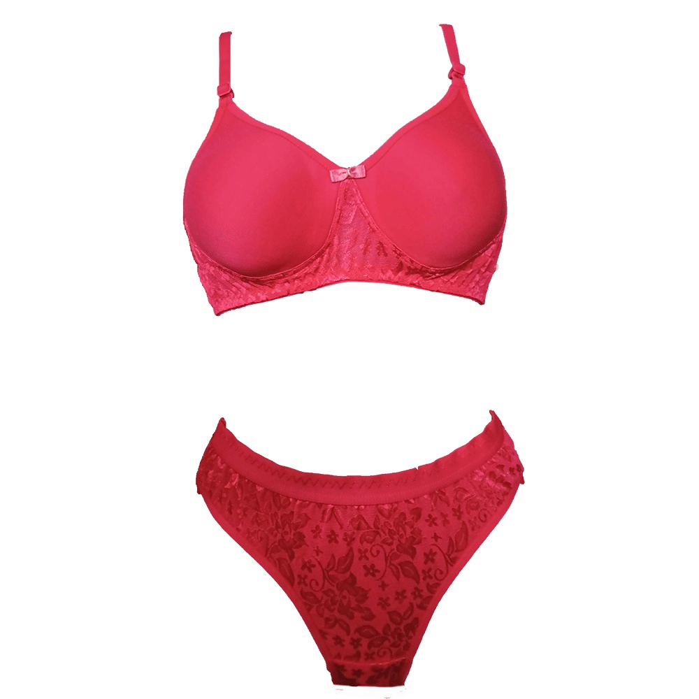 Vedhahi Pack of 1 Cotton Blend Lightly Padded Shaping Bra For Women ( Red )     			Vedhahi Pack of 1 Cotton Blend Lightly Padded Shaping Bra For Women ( Red )