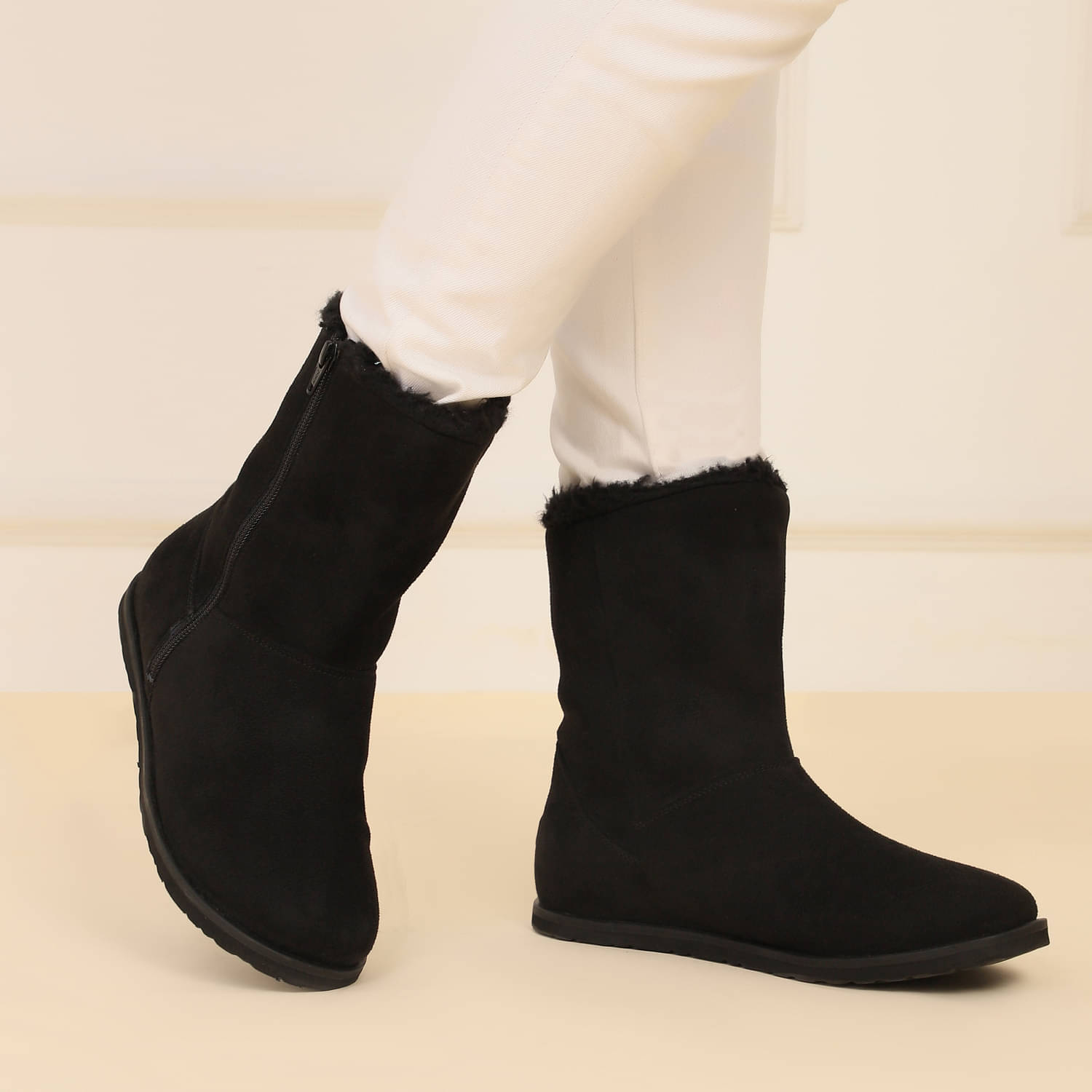     			Yoho Black Women's Ankle Length Boots