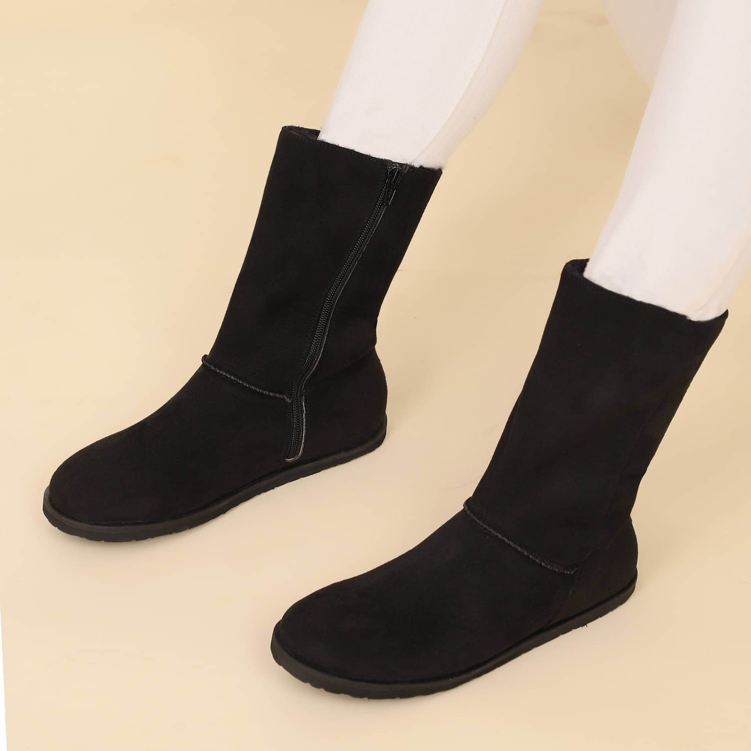     			Yoho Black Women's Mid Calf Length Boots