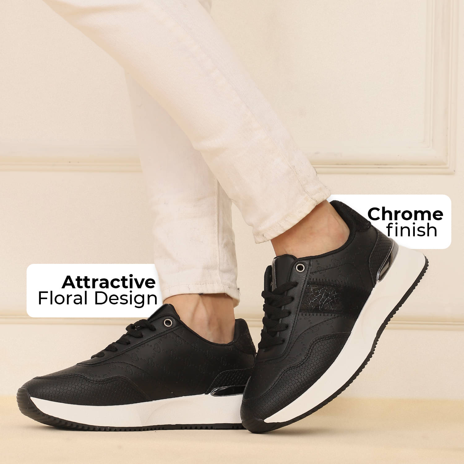     			Yoho Black Women's Sneakers