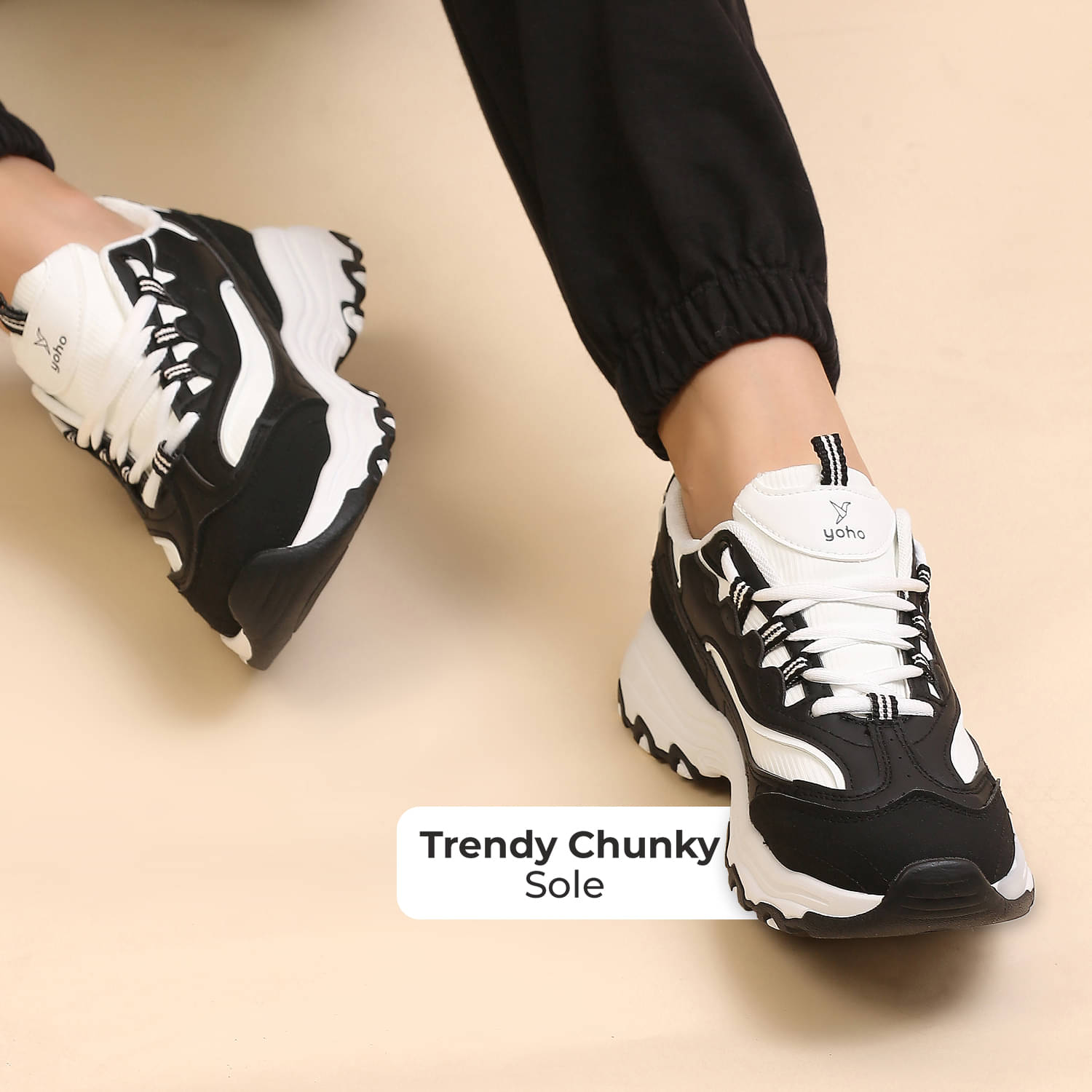     			Yoho Black Women's Sneakers