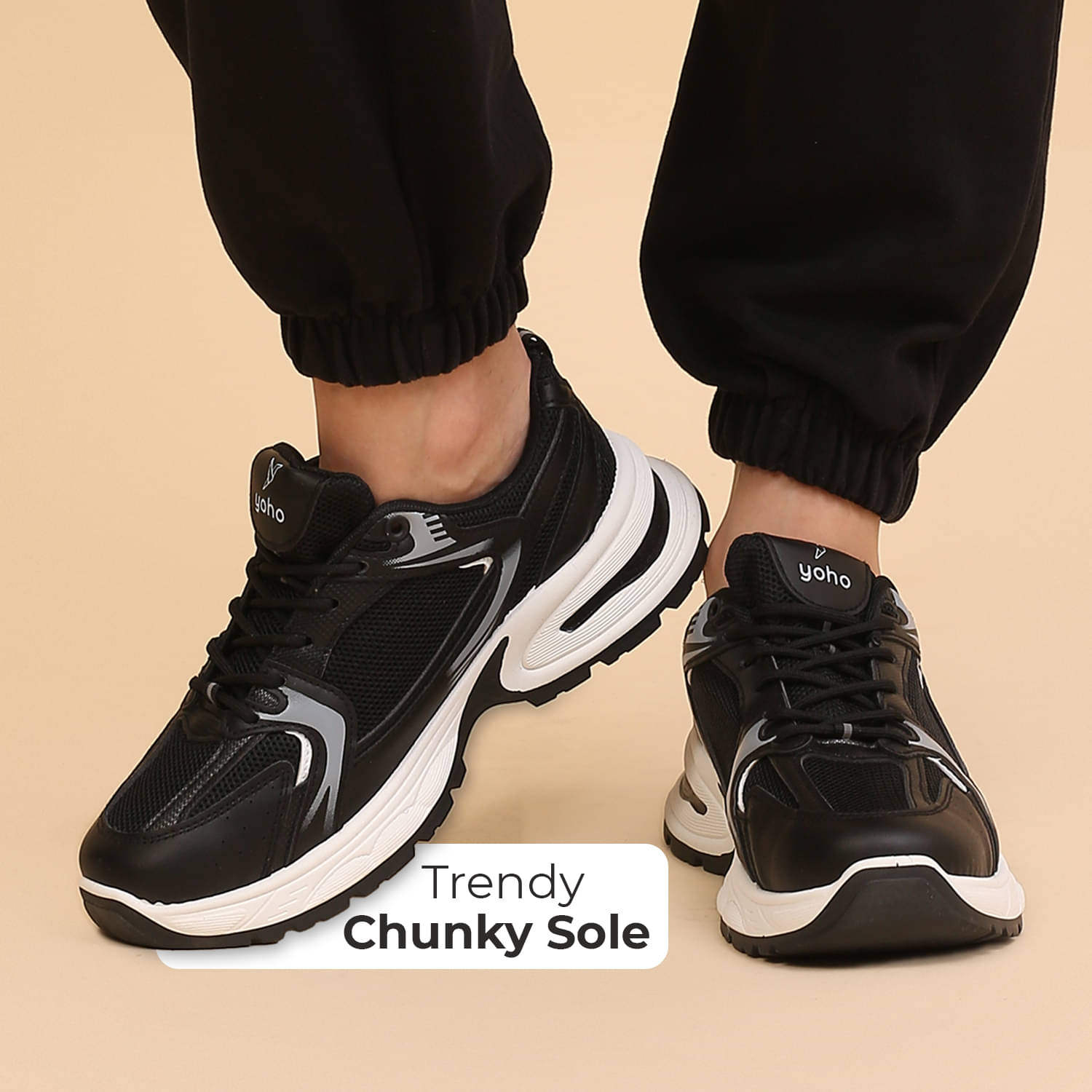     			Yoho Black Women's Sneakers