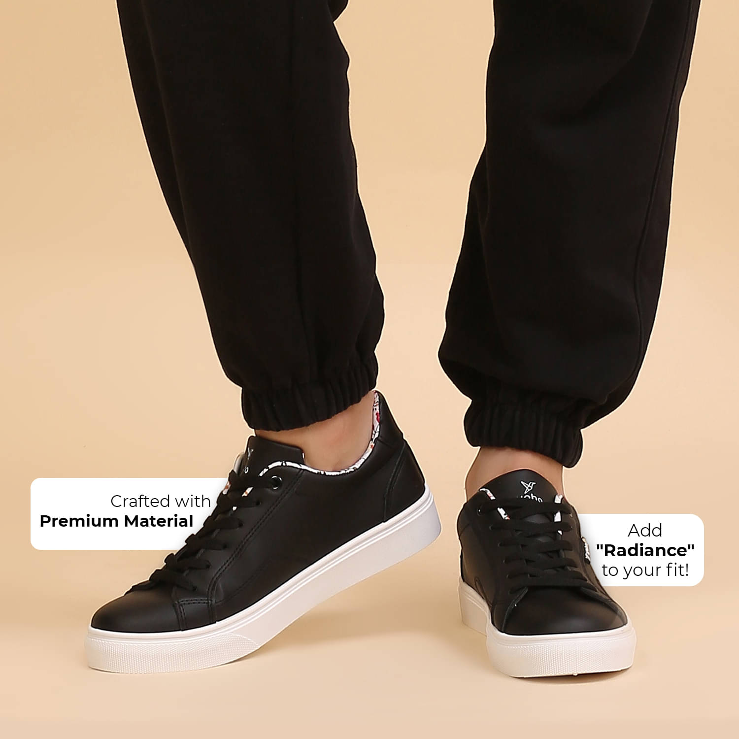     			Yoho Black Women's Sneakers