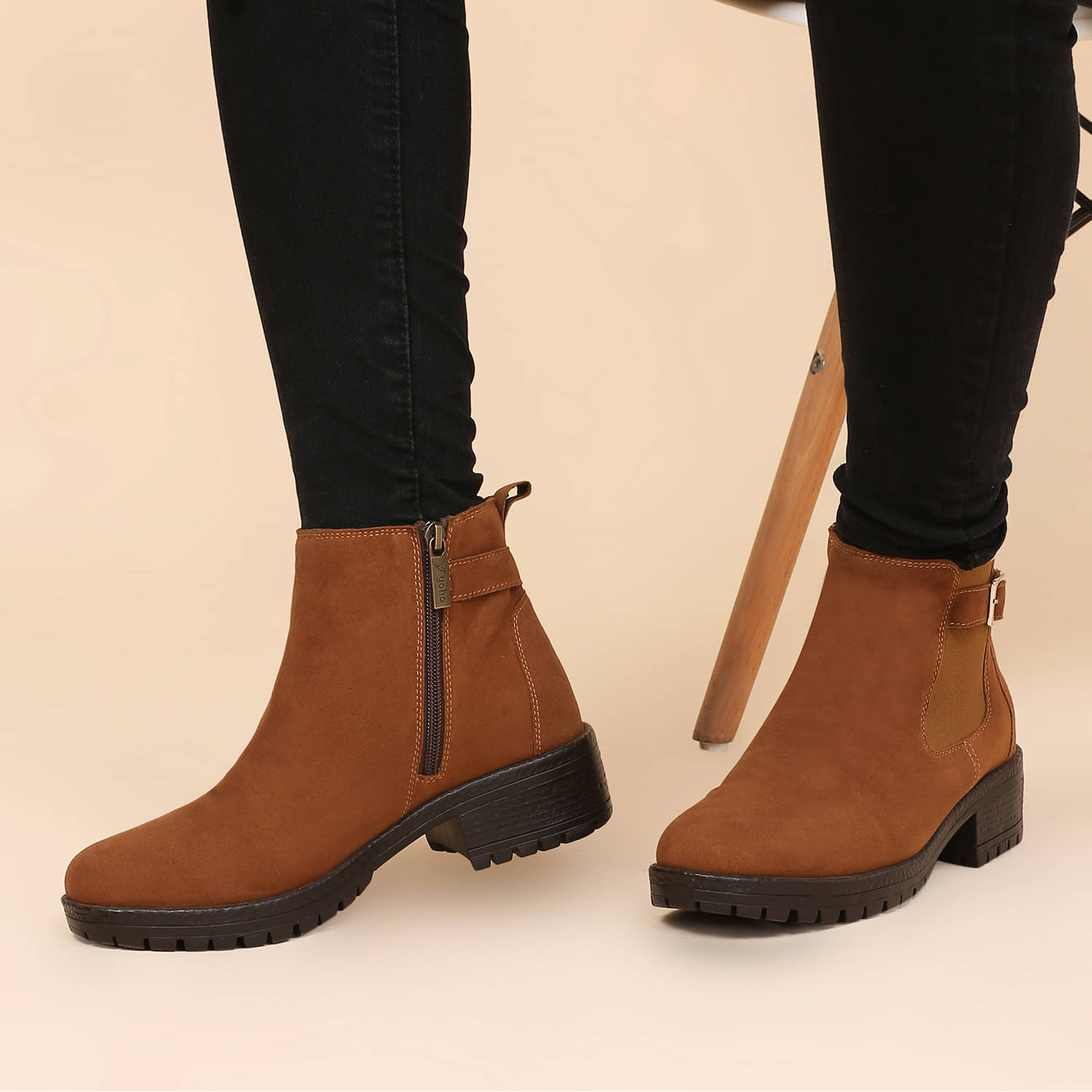     			Yoho Tan Women's Ankle Length Boots