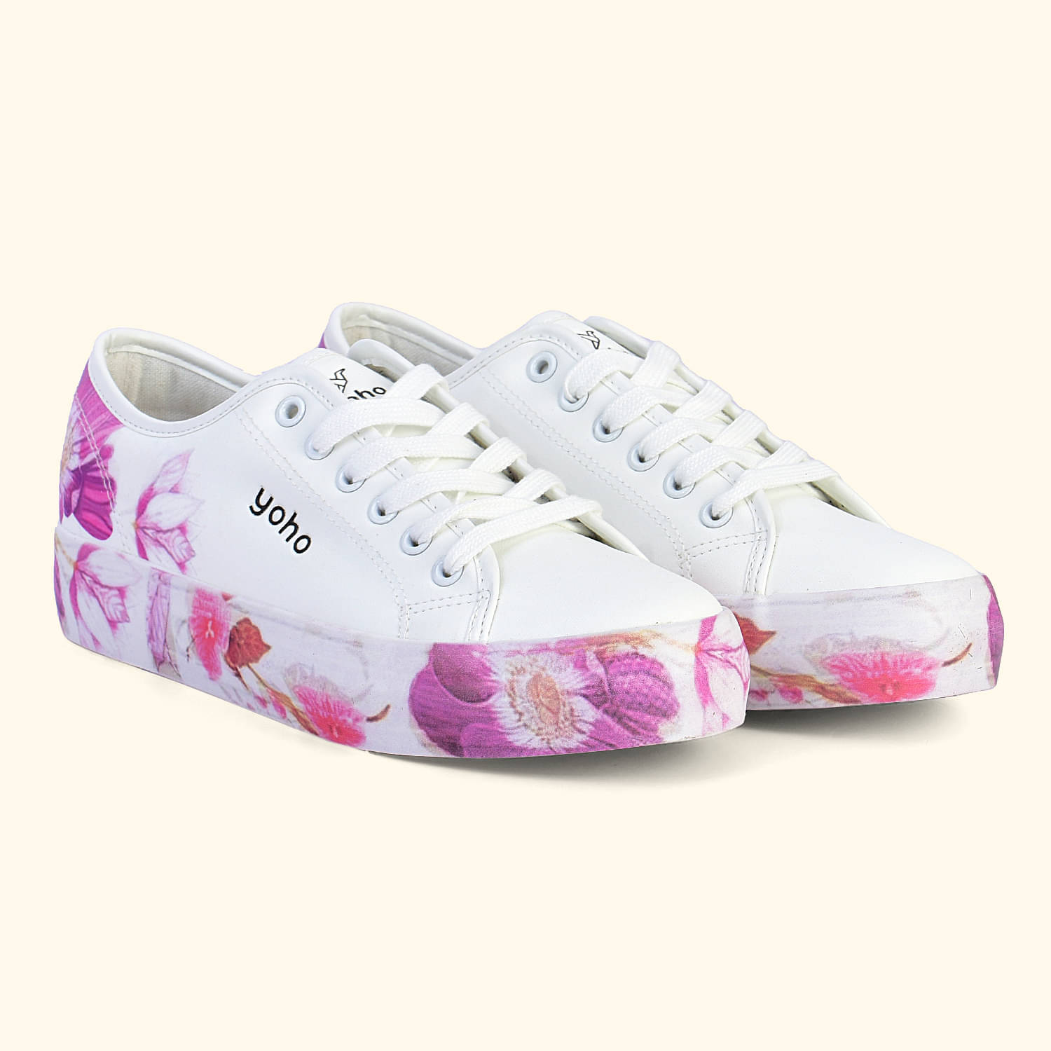     			Yoho White Women's Sneakers