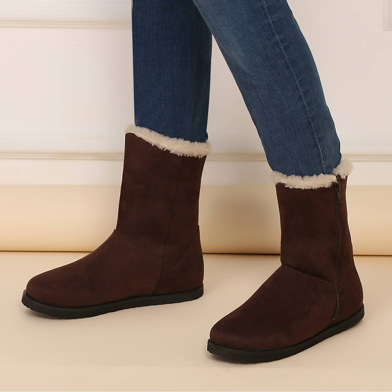     			Yoho Wine Women's Ankle Length Boots