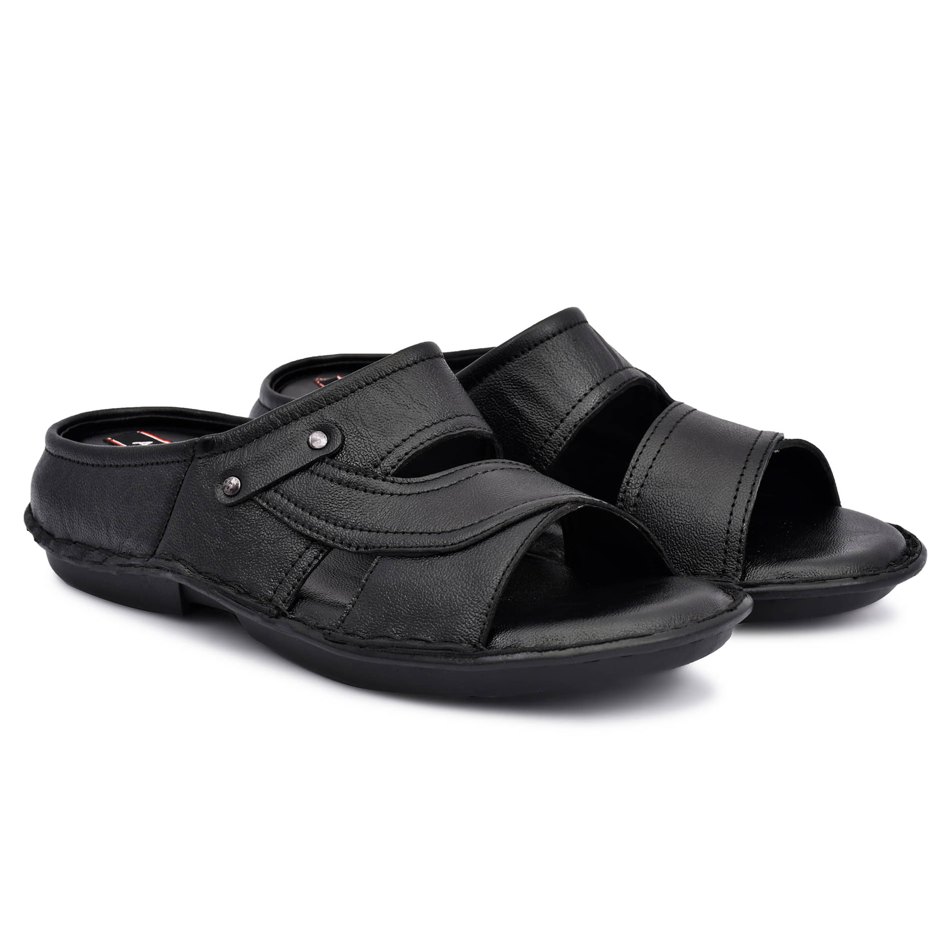 obuca Black Men's Leather Slipper
