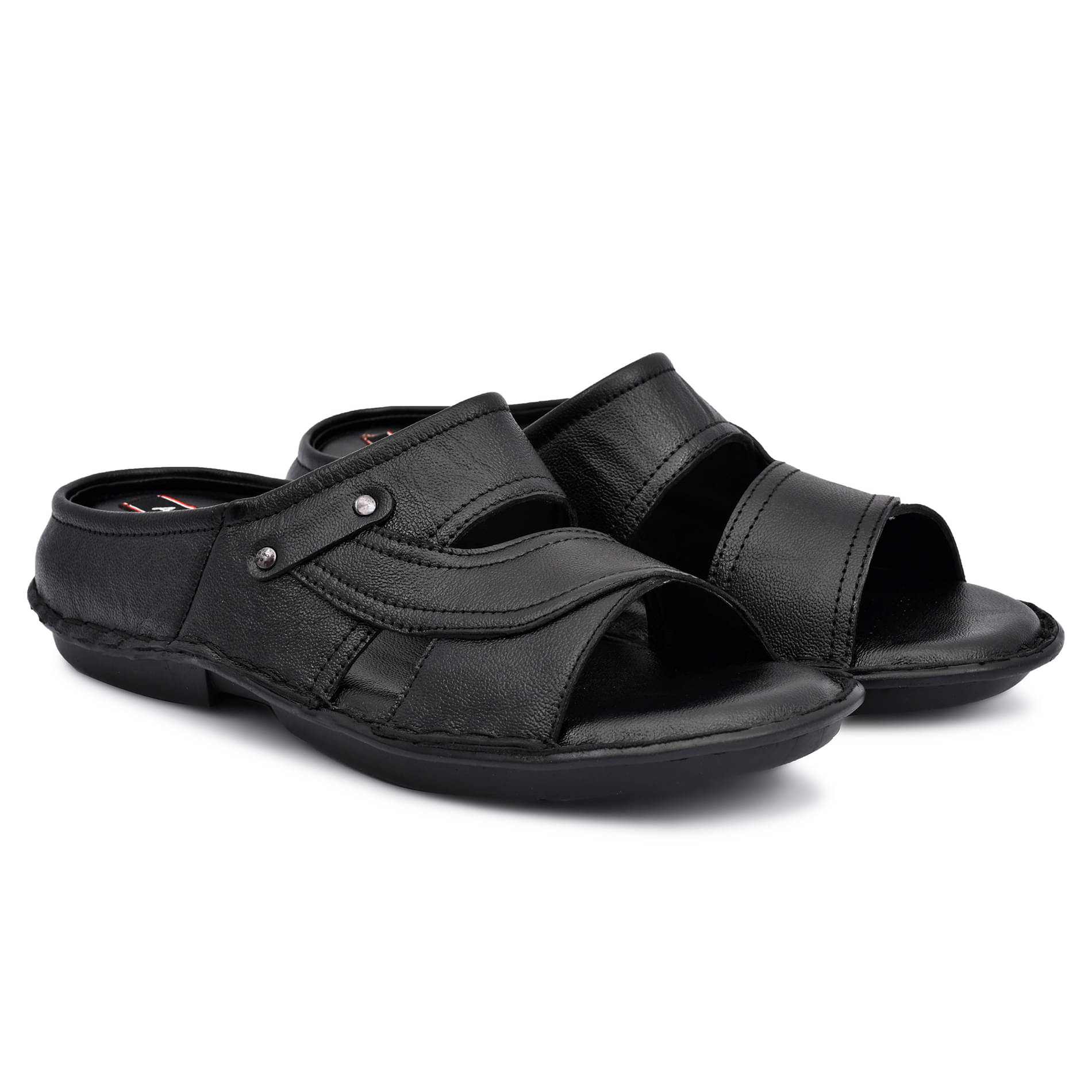     			obuca Black Men's Leather Slipper