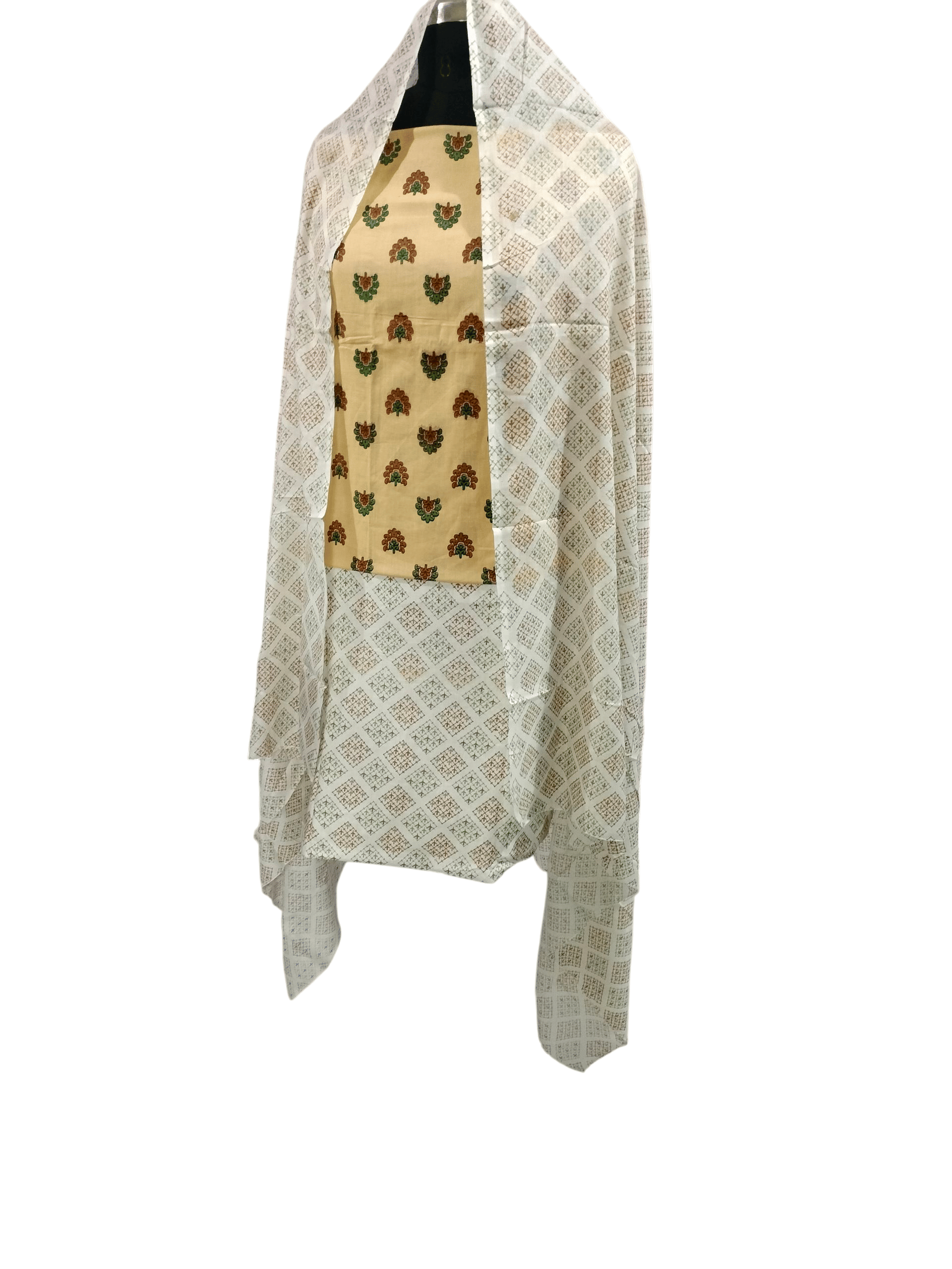 99SHADES Women Cotton Unstitched Dress Material ( White,Yellow ) 99SHADES Women Cotton Unstitched Dress Material ( White,Yellow )