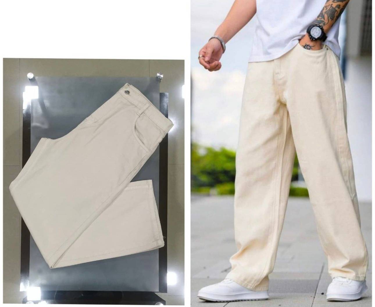 AD Fashion Washed Men's Jeans - Cream ( Pack of 1 )     			AD Fashion Washed Men's Jeans - Cream ( Pack of 1 )