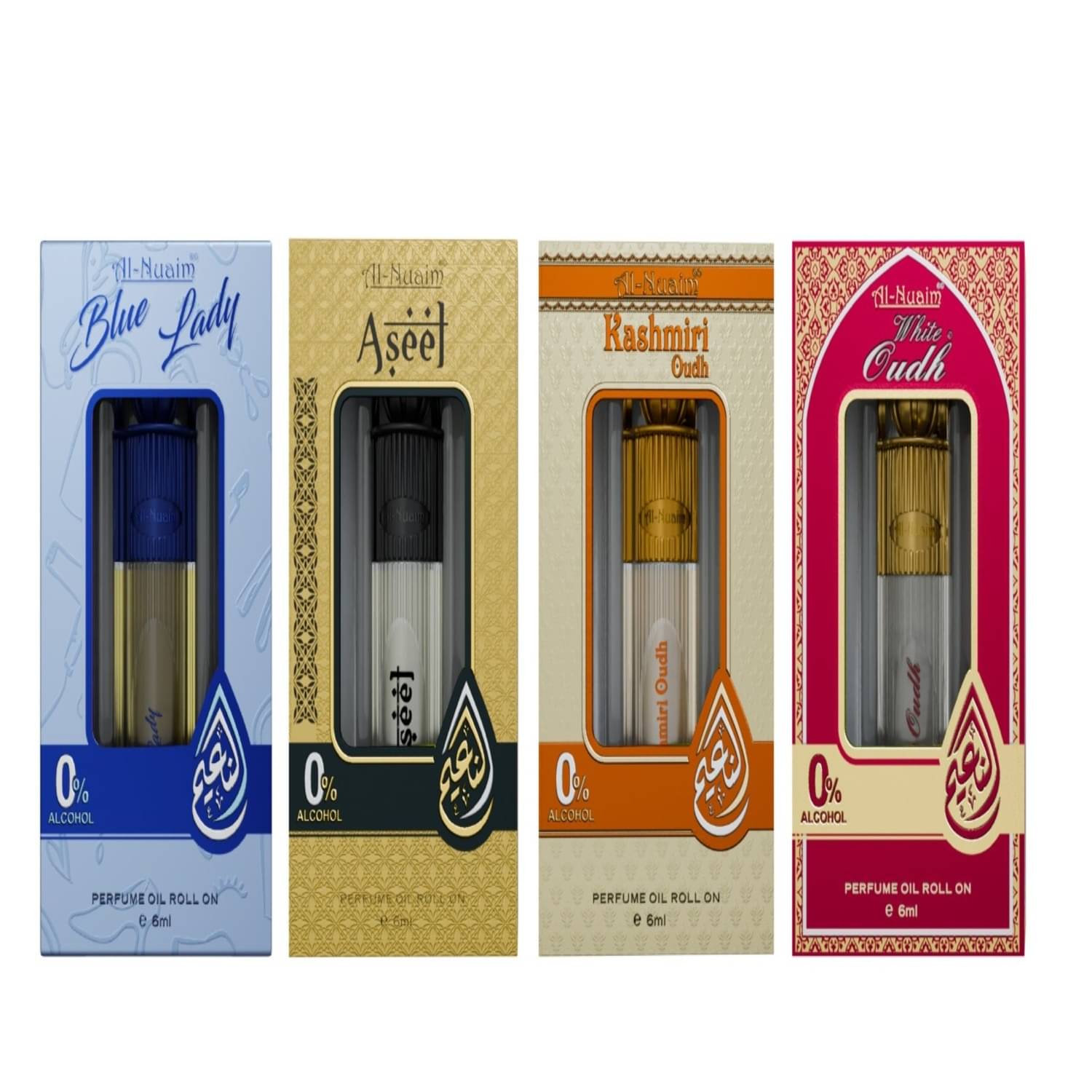     			Al-Nuaim Oud Non- Alcoholic Miniature Attar ( Pack of 4 )