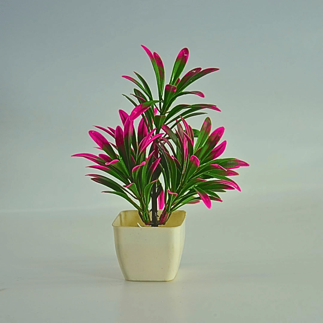 Artificial Plant with Pink-Tipped Leaves in White Ceramic Pot, 16 cm Decorative Faux Plant for Indoor Display, Modern Contemporary Style Artificial Plant with Pink-Tipped Leaves in White Ceramic Pot, 16 cm Decorative Faux Plant for Indoor Display, Modern Contemporary Style