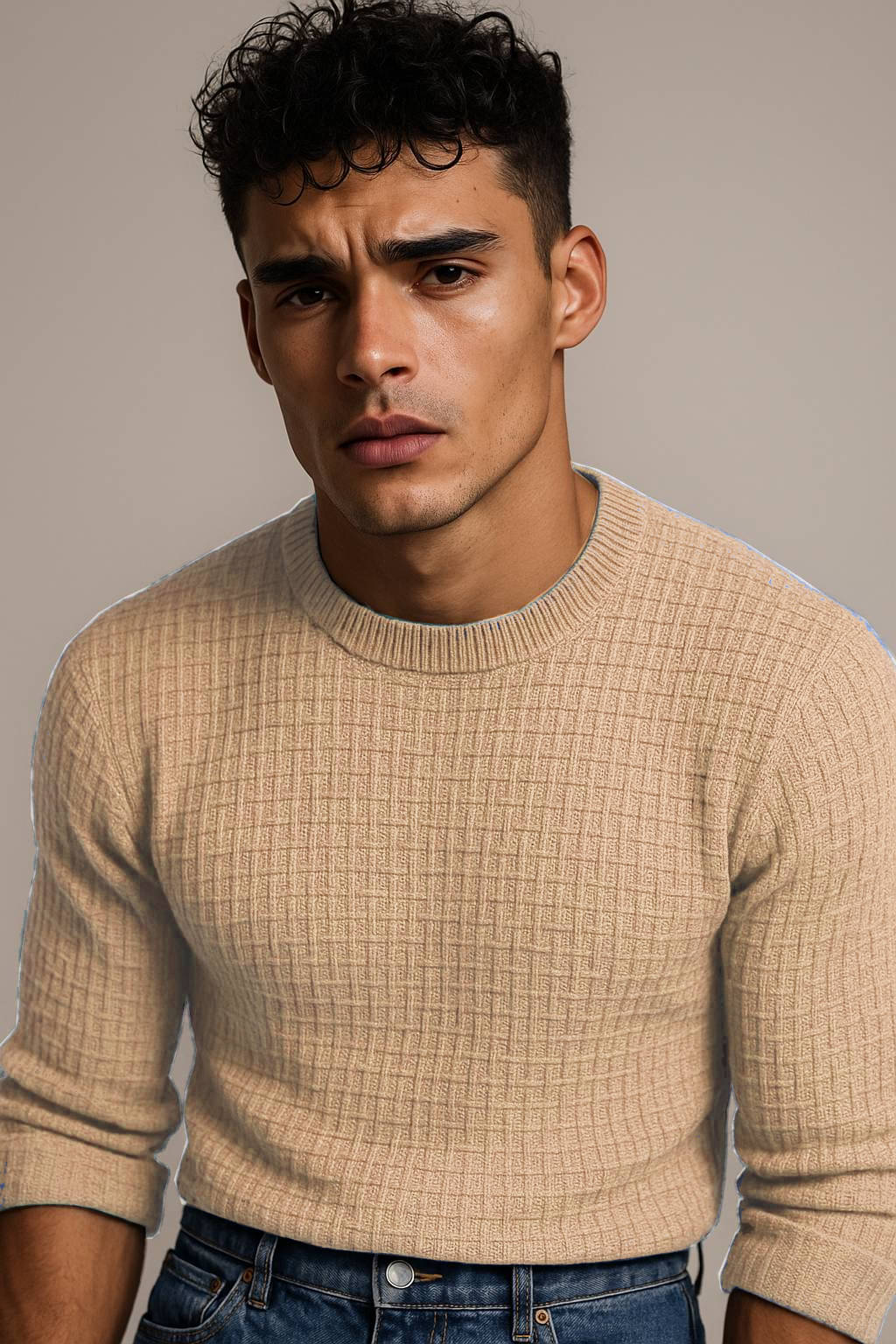 CAT BUNNY Woollen Round Neck Men's Full Sleeves Pullover Sweater - Cream ( Pack of 1 ) CAT BUNNY Woollen Round Neck Men's Full Sleeves Pullover Sweater - Cream ( Pack of 1 )
