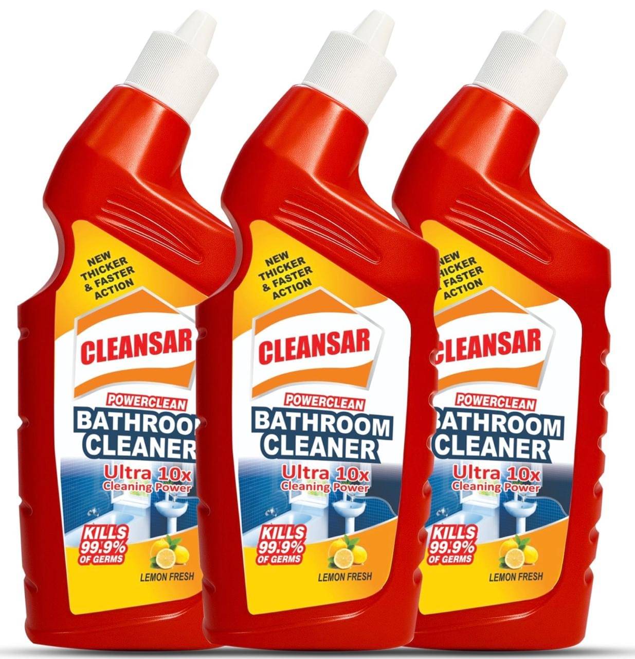     			CLEANSAR CLEANSAR Bathroom Cleaner Ready to Use Liquid Lemon 600 Pack of 3