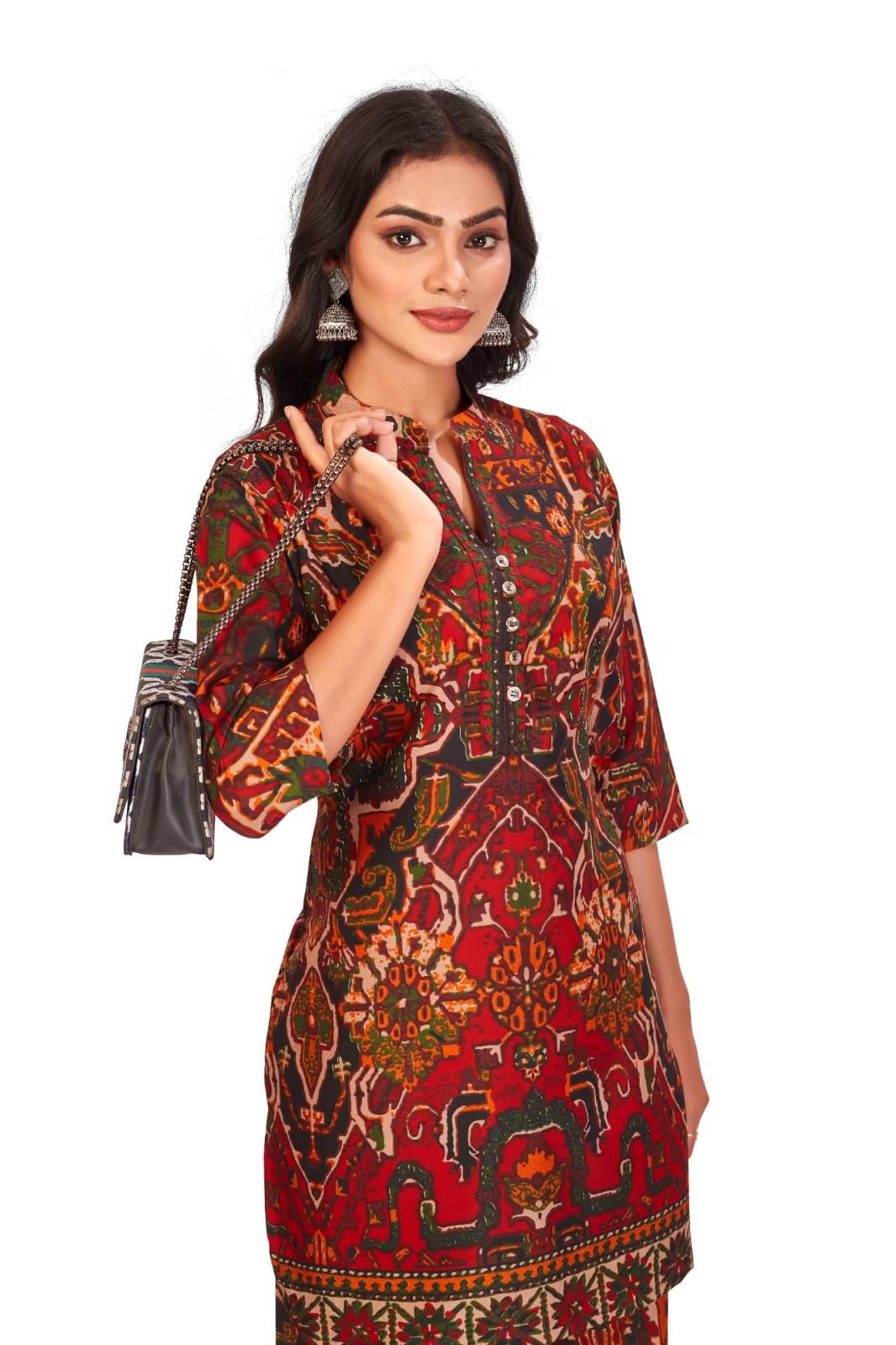     			DOJIN Women Printed Top With Palazzos Co-Ord Set ( Multicolor 5 )