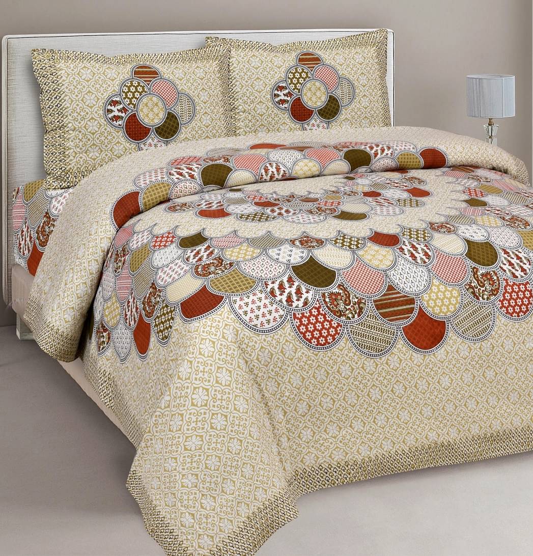Dgsm Craft Cotton 1 Double Queen Bedsheet with 2 Pillow Covers ( Multicolor )     			Dgsm Craft Cotton 1 Double Queen Bedsheet with 2 Pillow Covers ( Multicolor )