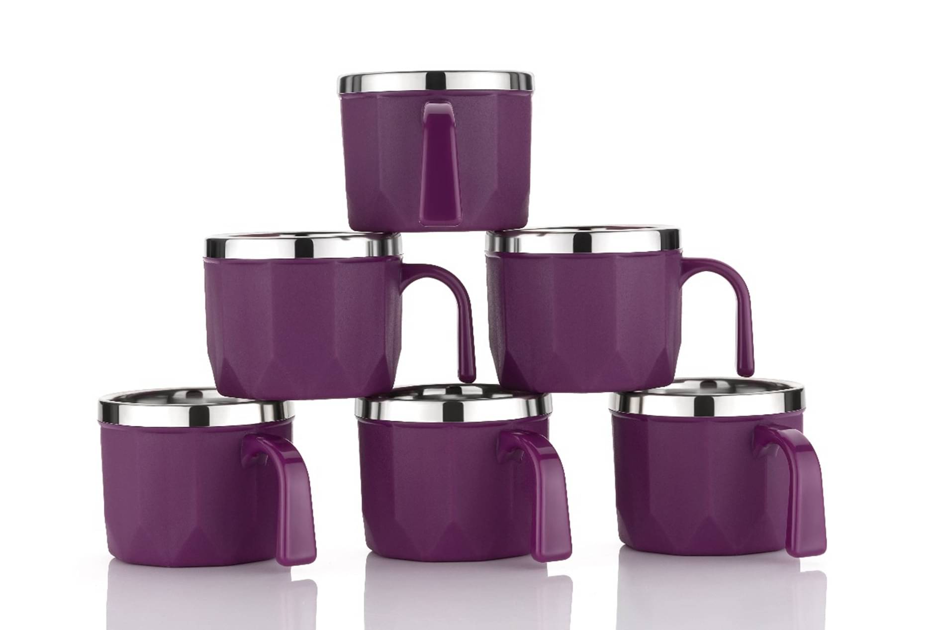 HAPPI Tea Cups Set 6 Pcs Solid Stainless Steel Tea Cup 100 ml ( Pack of 6 ) HAPPI Tea Cups Set 6 Pcs Solid Stainless Steel Tea Cup 100 ml ( Pack of 6 )