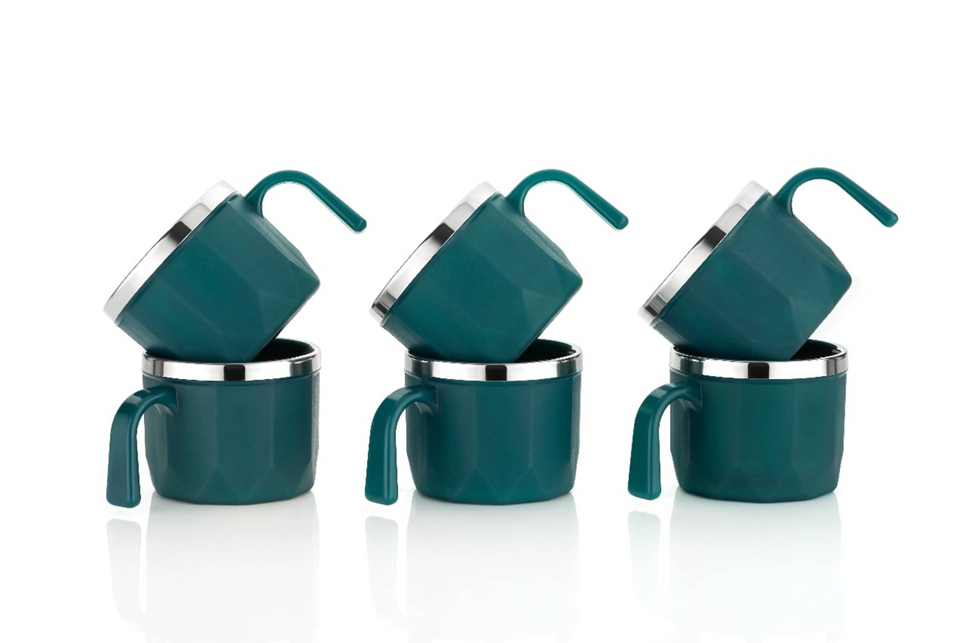 HAPPI Tea Cups Set 6 Pcs Solid Stainless Steel Tea Cup 100 ml ( Pack of 6 ) HAPPI Tea Cups Set 6 Pcs Solid Stainless Steel Tea Cup 100 ml ( Pack of 6 )