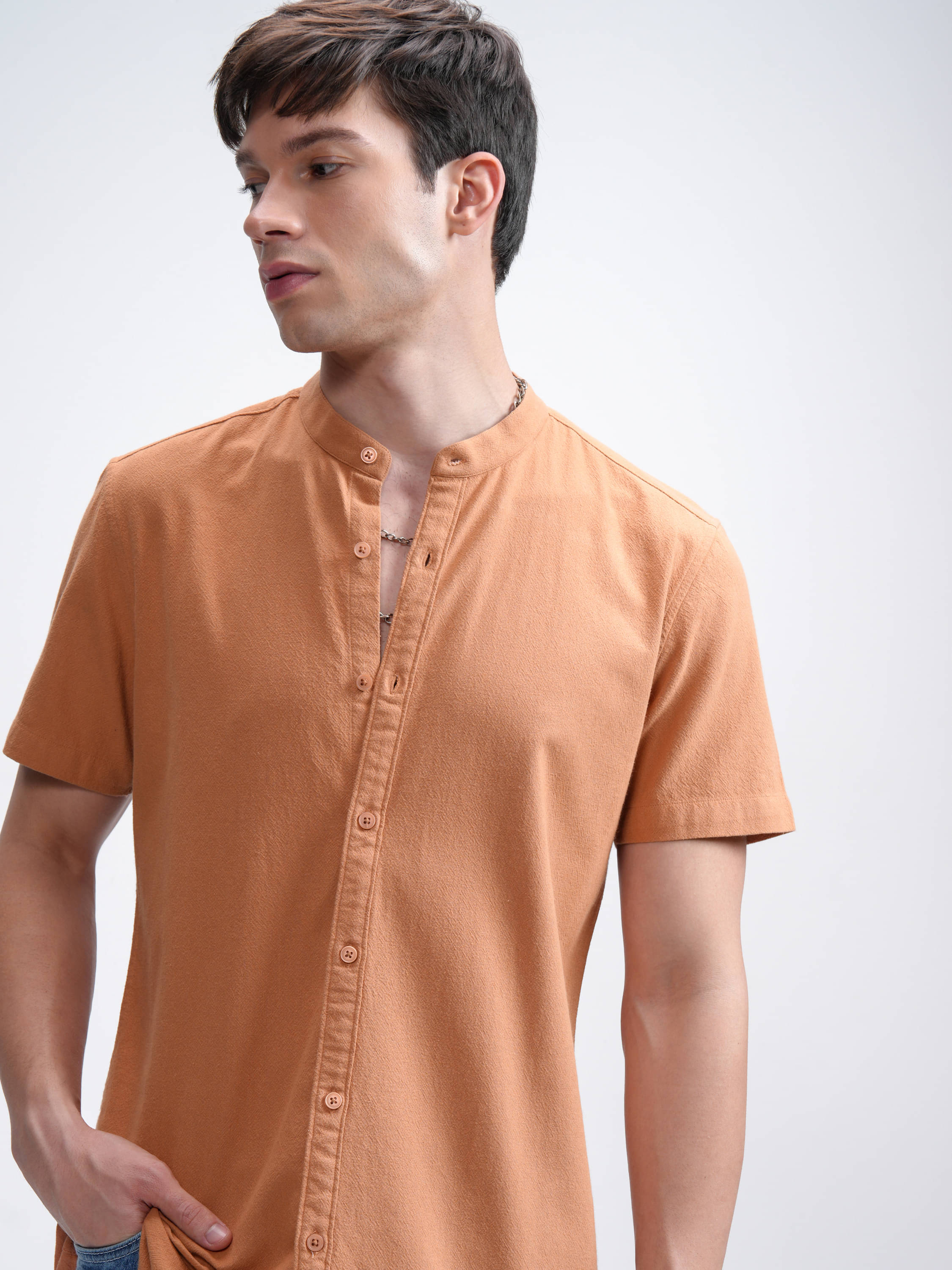 Highlander 100% Cotton Regular Fit Solids Half Sleeves Men's Casual Shirt - Orange ( Pack of 1 ) Highlander 100% Cotton Regular Fit Solids Half Sleeves Men's Casual Shirt - Orange ( Pack of 1 )
