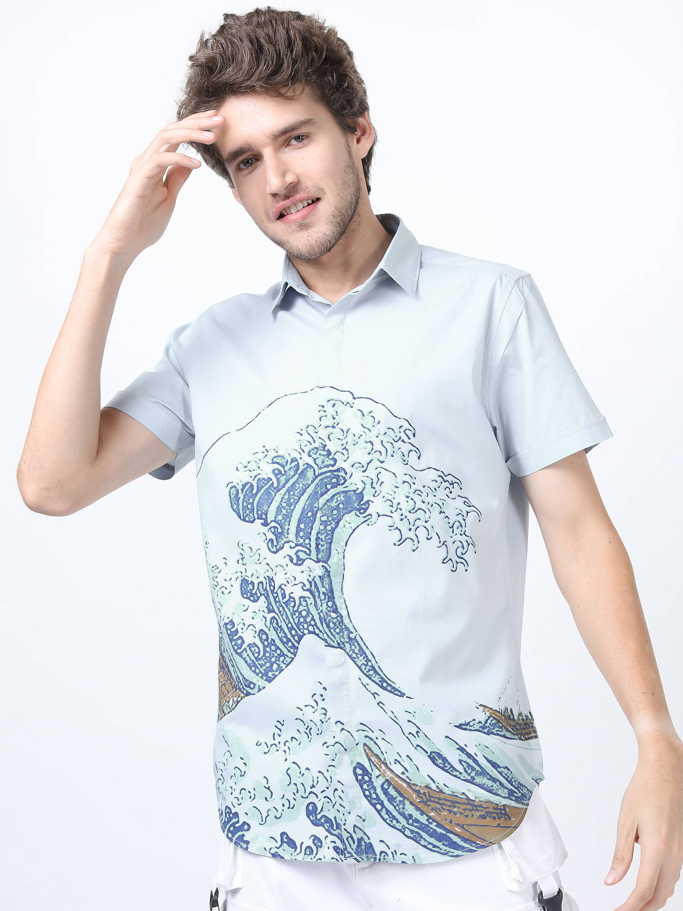 Highlander 100% Cotton Slim Fit Printed Half Sleeves Men's Casual Shirt - Blue ( Pack of 1 ) Highlander 100% Cotton Slim Fit Printed Half Sleeves Men's Casual Shirt - Blue ( Pack of 1 )