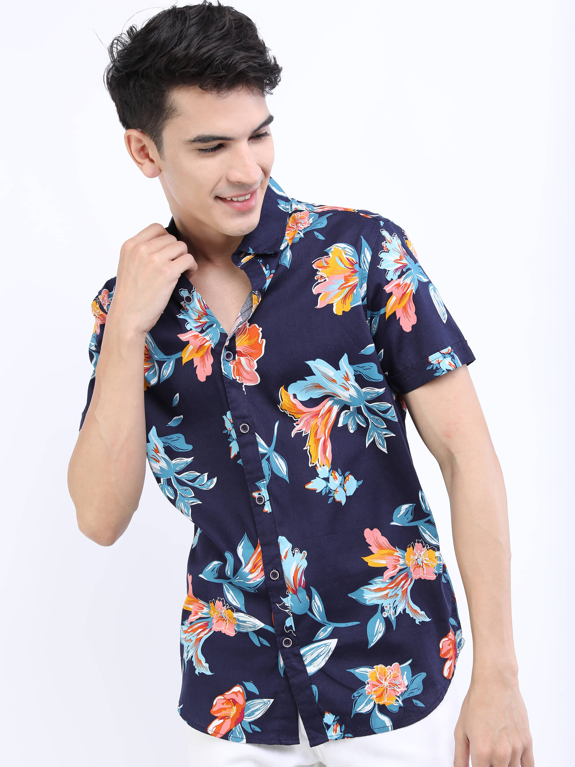     			Highlander 100% Cotton Slim Fit Printed Half Sleeves Men's Casual Shirt - Purple ( Pack of 1 )