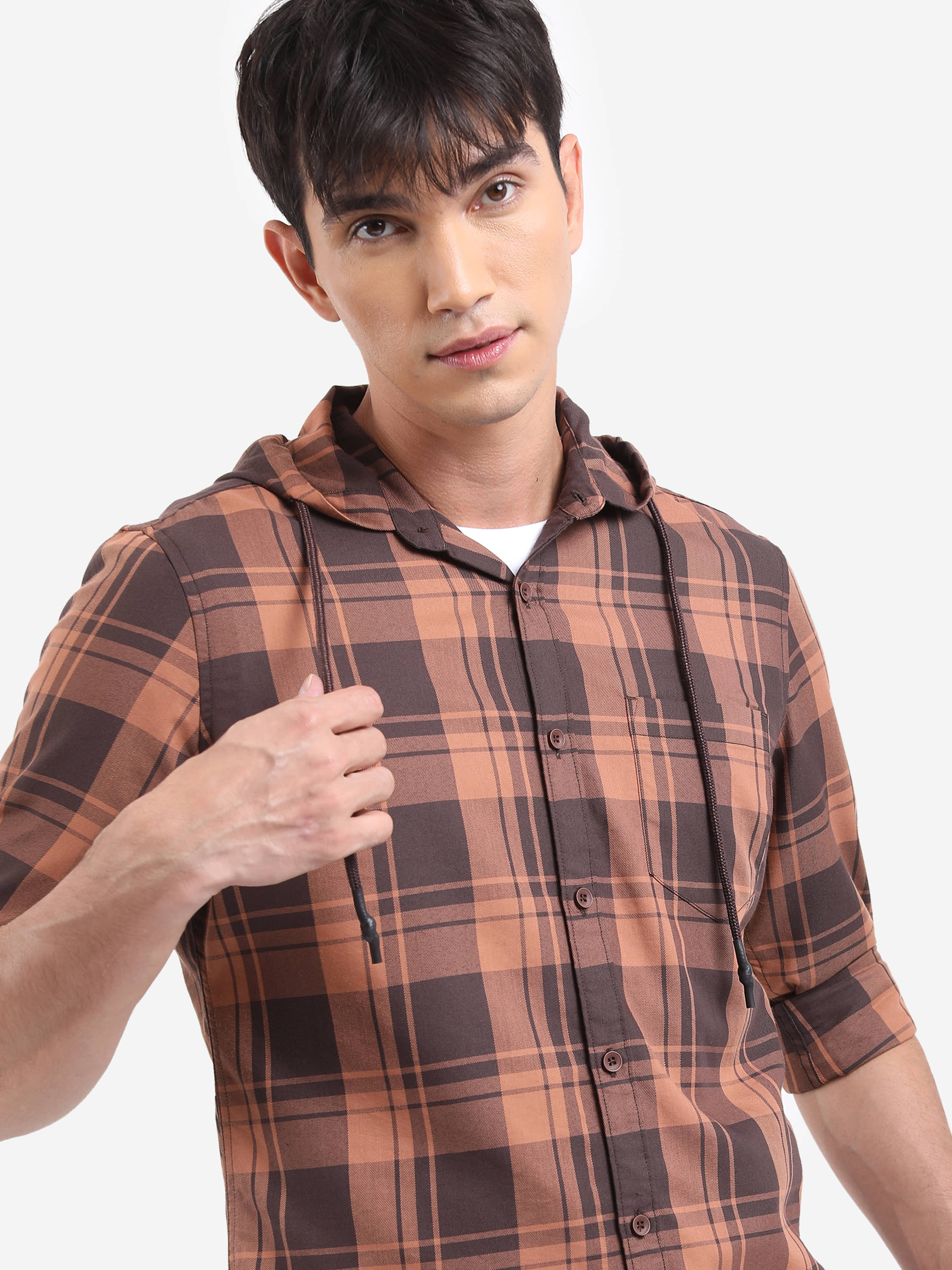 Highlander Cotton Blend Slim Fit Checks Full Sleeves Men's Casual Shirt - Brown ( Pack of 1 ) Highlander Cotton Blend Slim Fit Checks Full Sleeves Men's Casual Shirt - Brown ( Pack of 1 )