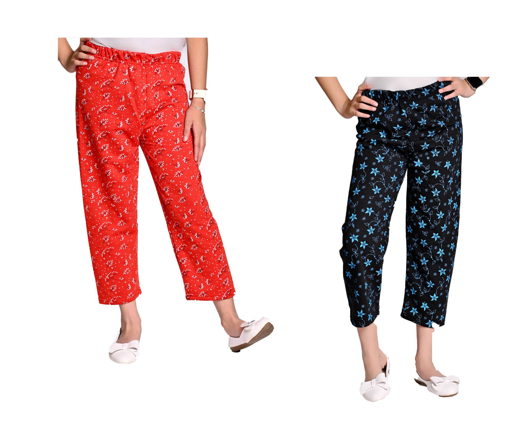     			IndiWeaves Pack of 2 Girls Fleece Pyjama ( Multicolor )