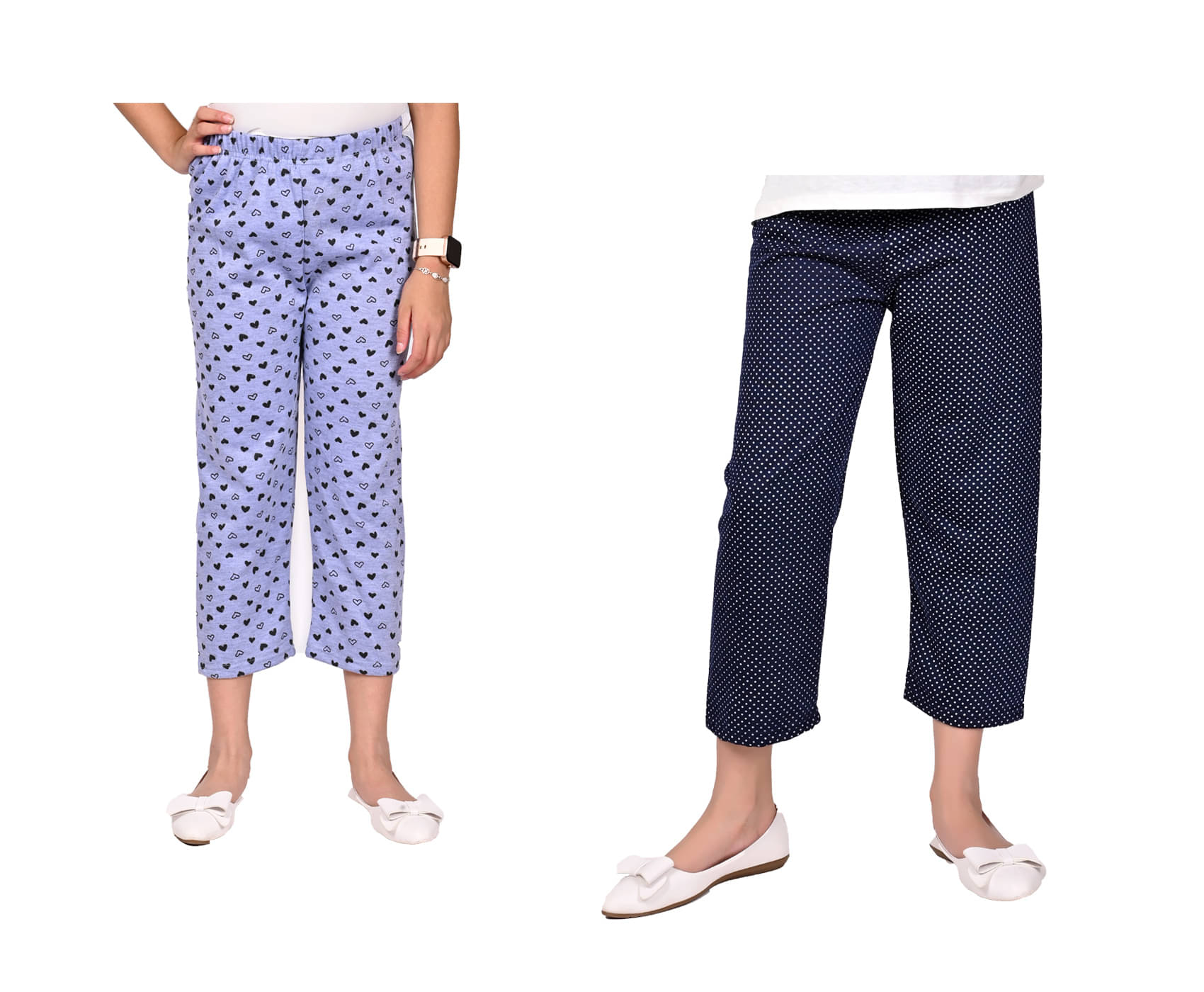     			IndiWeaves Pack of 2 Girls Fleece Pyjama ( Multicolor )