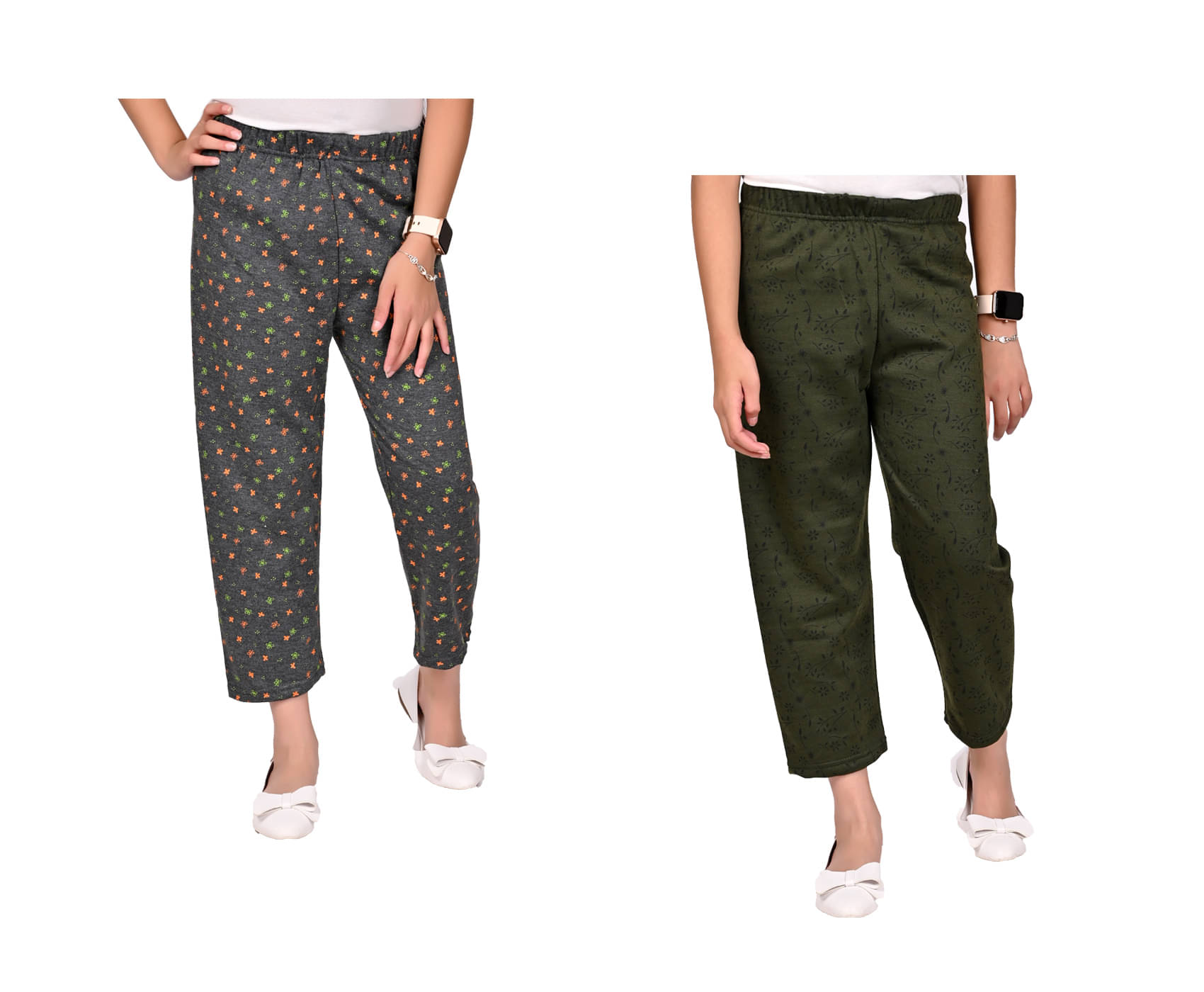     			IndiWeaves Pack of 2 Girls Fleece Pyjama ( Multicolor )