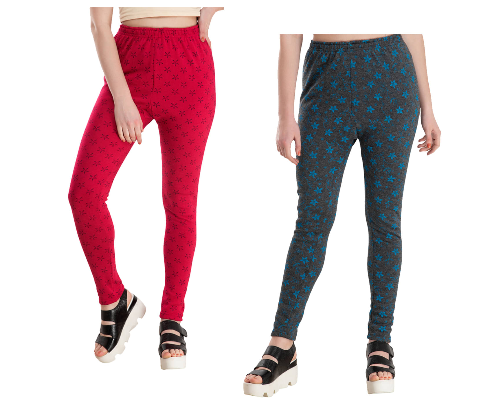     			IndiWeaves Pack of 2 Woollen Women Legging ( Multicolor )