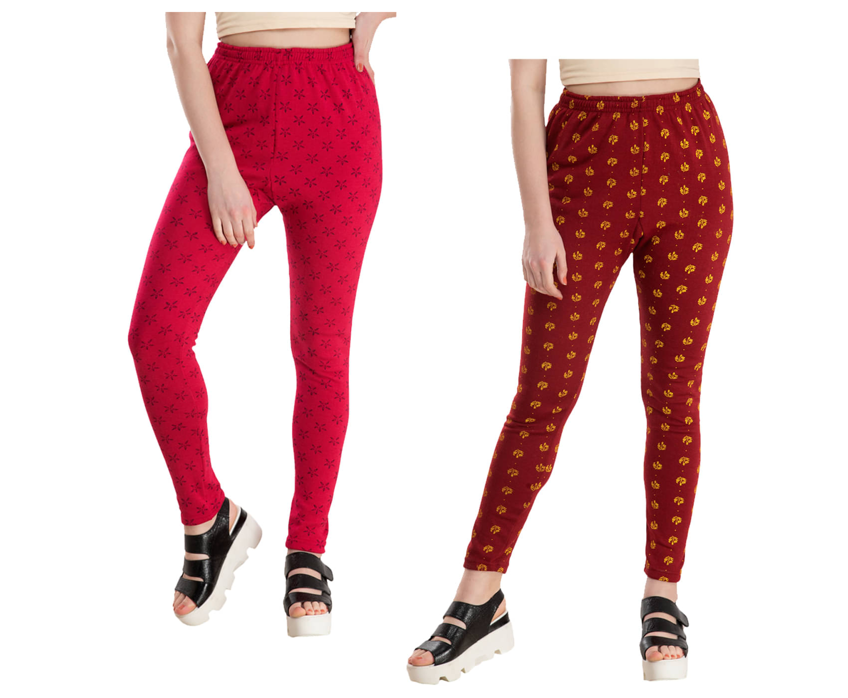     			IndiWeaves Pack of 2 Woollen Women Legging ( Multicolor )