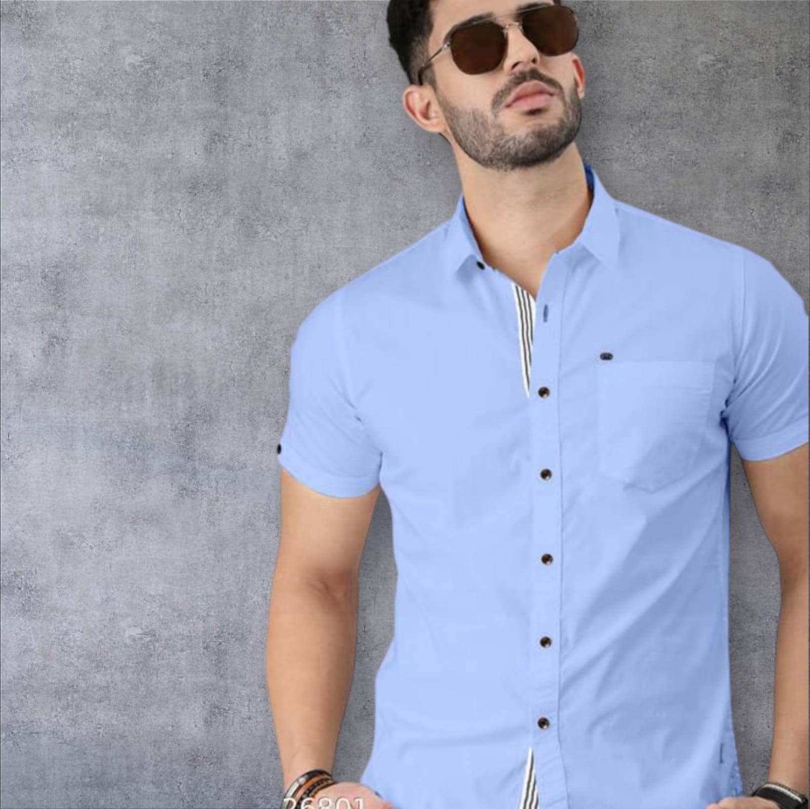 J V Brothers Cotton Blend Regular Fit Half Sleeves Men's Formal Shirt - Light Blue ( Pack of 1 ) J V Brothers Cotton Blend Regular Fit Half Sleeves Men's Formal Shirt - Light Blue ( Pack of 1 )