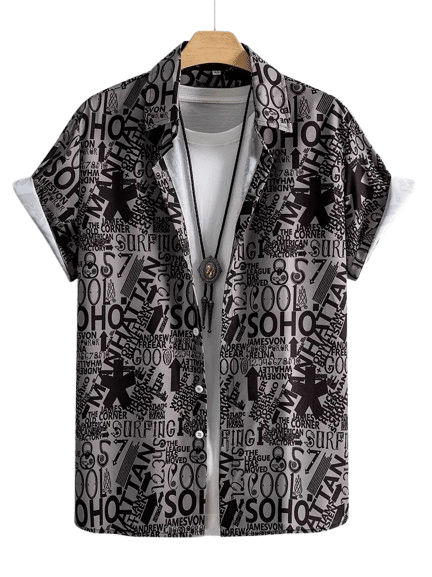 KAPDAX Rayon Flex Regular Fit Printed Half Sleeves Men's Casual Shirt - Grey ( Pack of 1 ) KAPDAX Rayon Flex Regular Fit Printed Half Sleeves Men's Casual Shirt - Grey ( Pack of 1 )