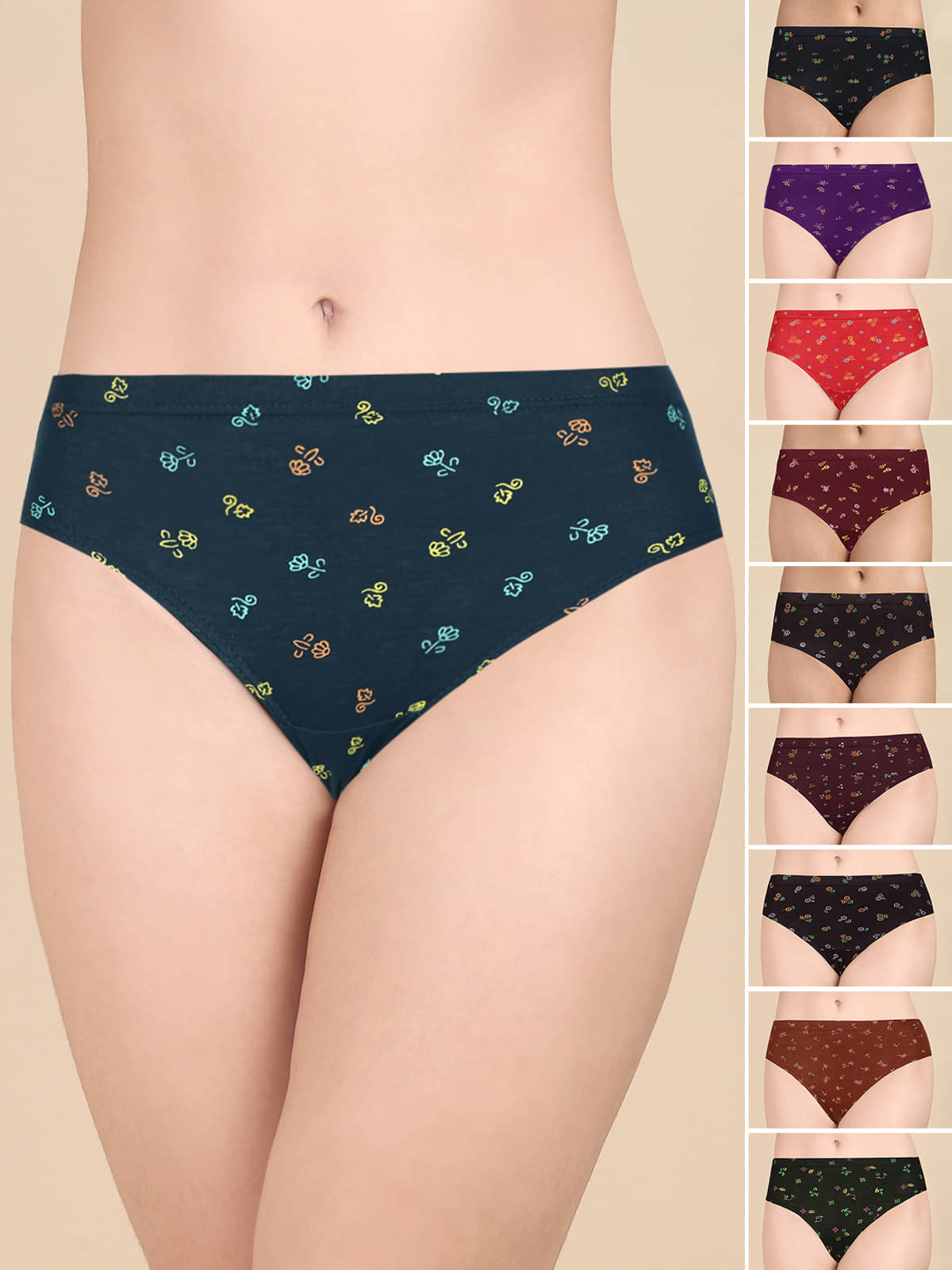 LUX PARKER Cotton Hipster ( Multicolor 11 , Pack of 10 )