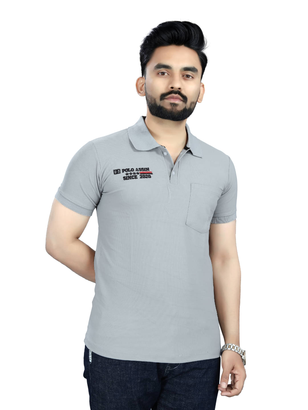 MOONVILLA Men Cotton Blend Regular Fit Solid Polo T Shirt ( white ) MOONVILLA Men Cotton Blend Regular Fit Solid Polo T Shirt ( white )