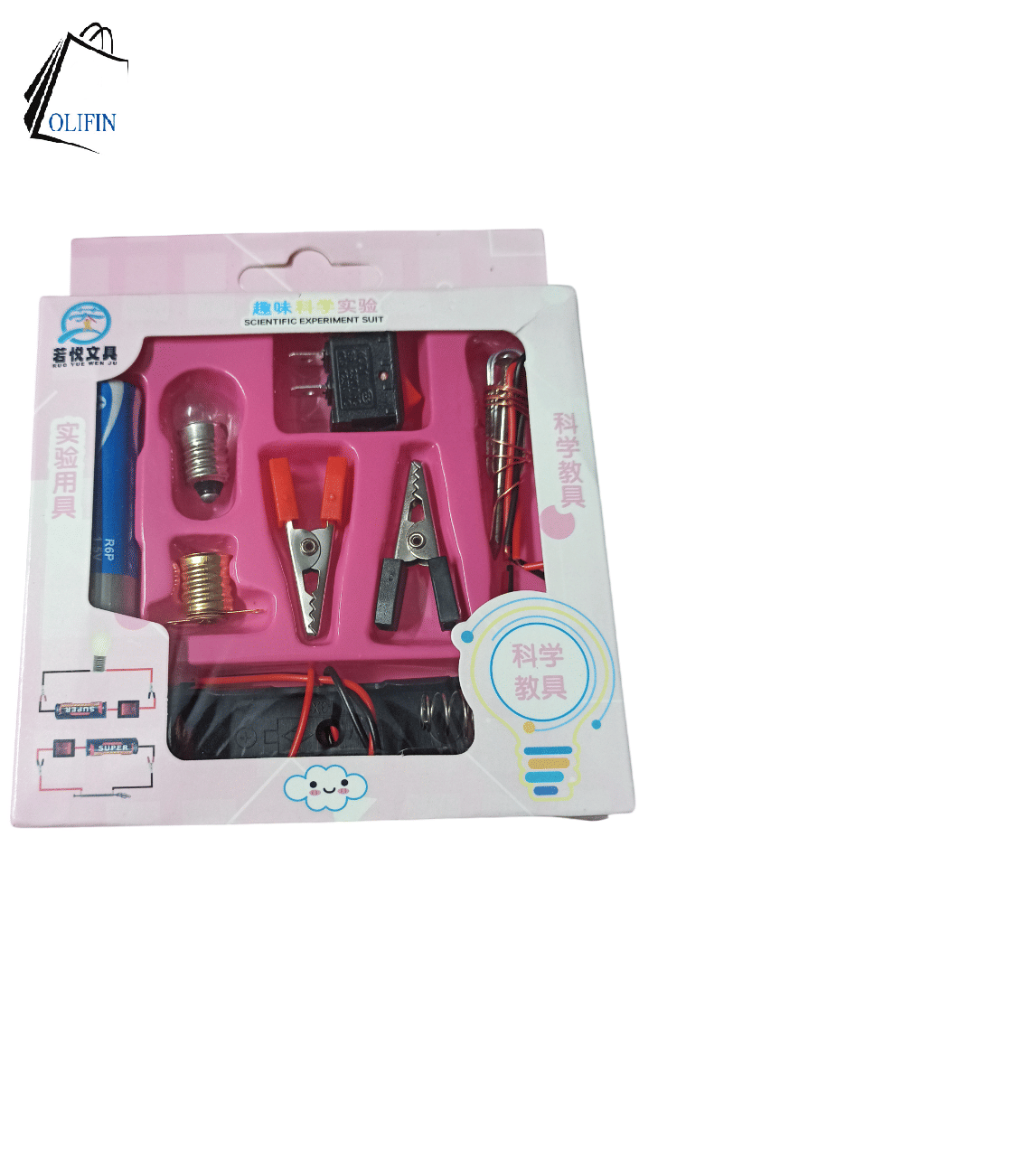 OLIFIN Kids Science School Projects Experiment Kits Light Bulb and Fan Electric Circuit Physics Pack of 1 OLIFIN Kids Science School Projects Experiment Kits Light Bulb and Fan Electric Circuit Physics Pack of 1