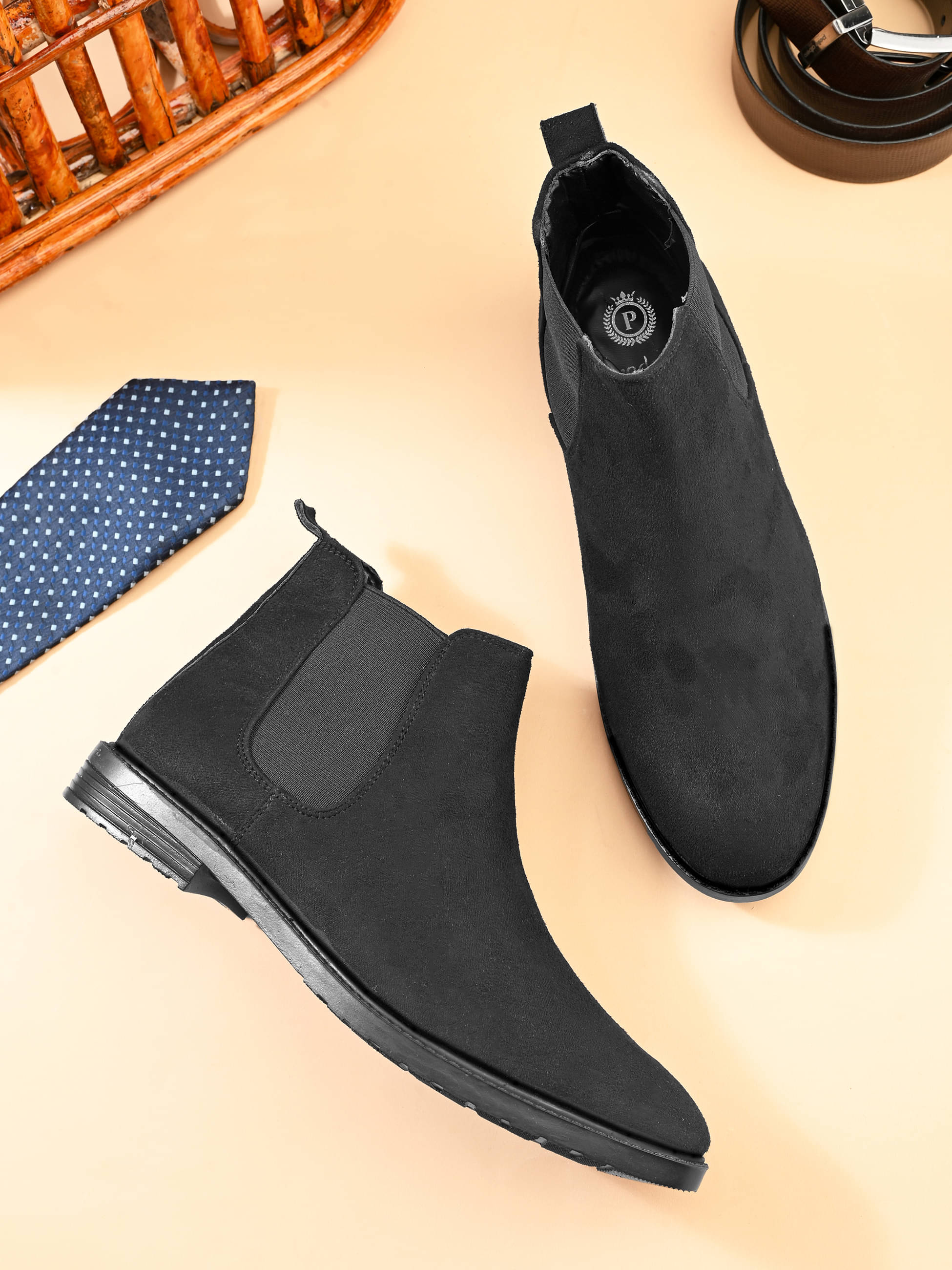     			PRODOCK Black Men's Chelsea Boots
