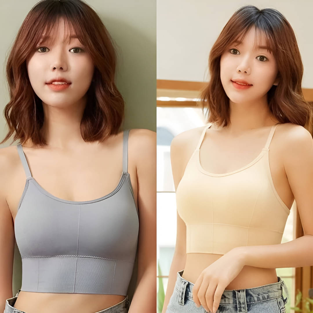 SYNOVATIC Pack of 2 Cotton Blend Lightly Padded Sports Bra For Women ( Multicolor 12 ) SYNOVATIC Pack of 2 Cotton Blend Lightly Padded Sports Bra For Women ( Multicolor 12 )