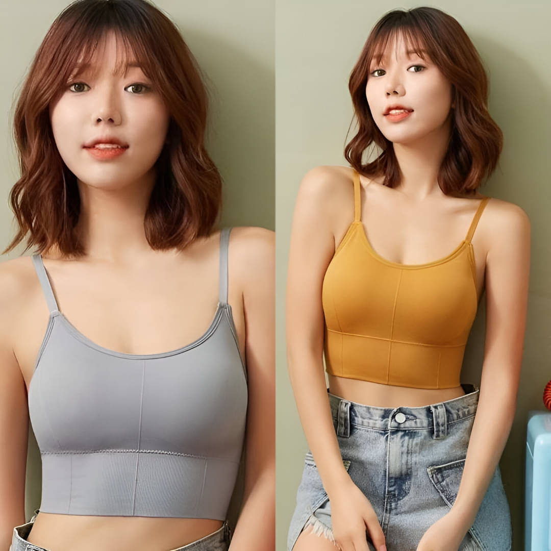 SYNOVATIC Pack of 2 Cotton Blend Lightly Padded Sports Bra For Women ( Multicolor 14 ) SYNOVATIC Pack of 2 Cotton Blend Lightly Padded Sports Bra For Women ( Multicolor 14 )