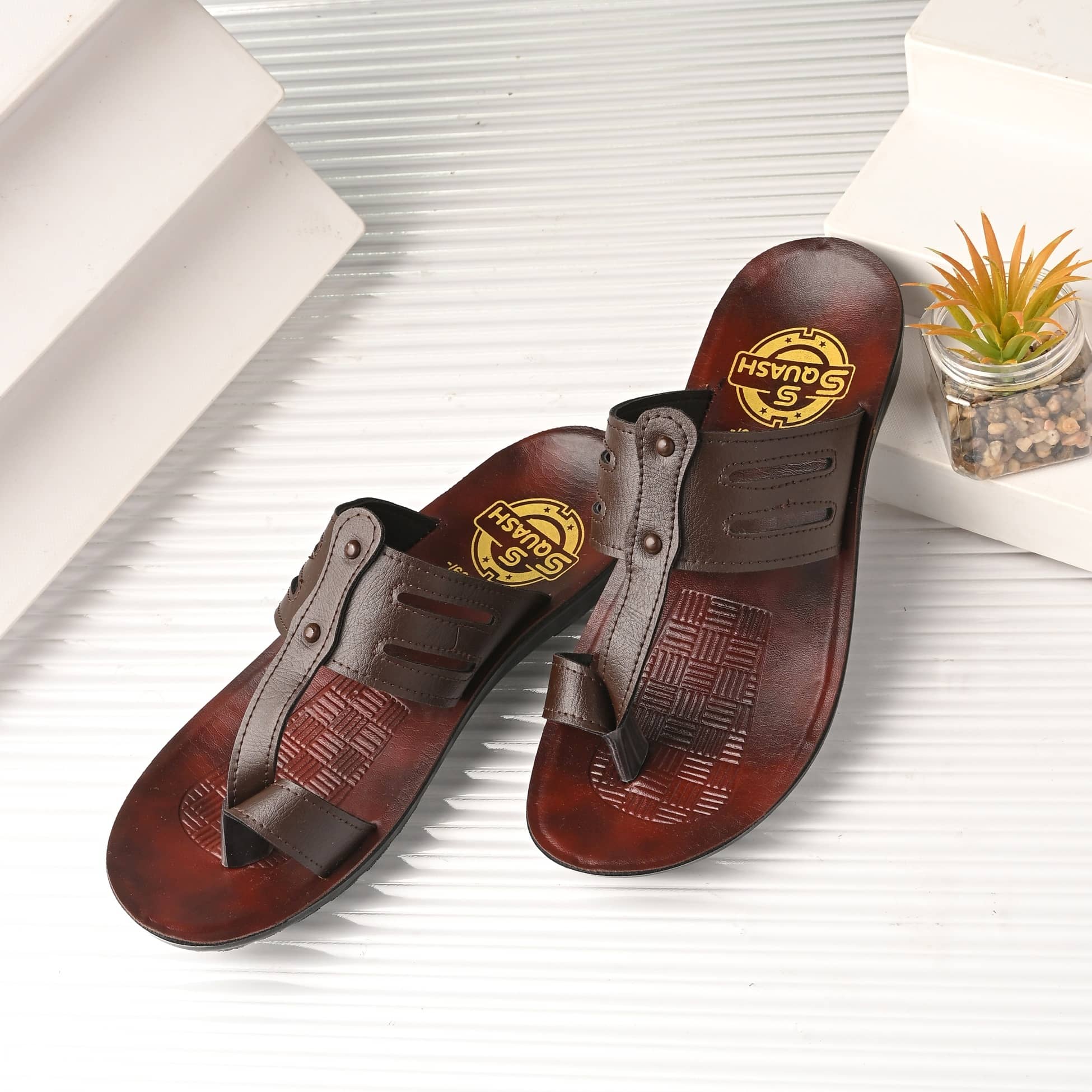 Squash Brown Men's Thong Flip Flop