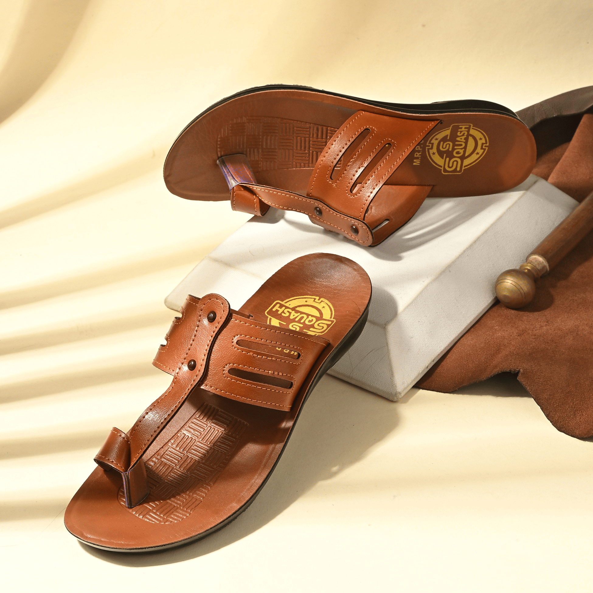 Squash Tan Men's Thong Flip Flop